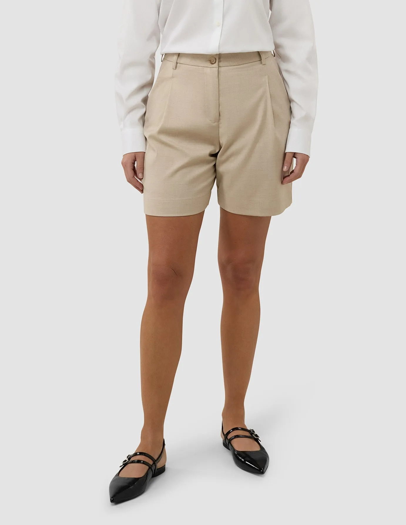 Tagless Design Vintage Look Women's Skye Shorts Sandy Beige Melange
