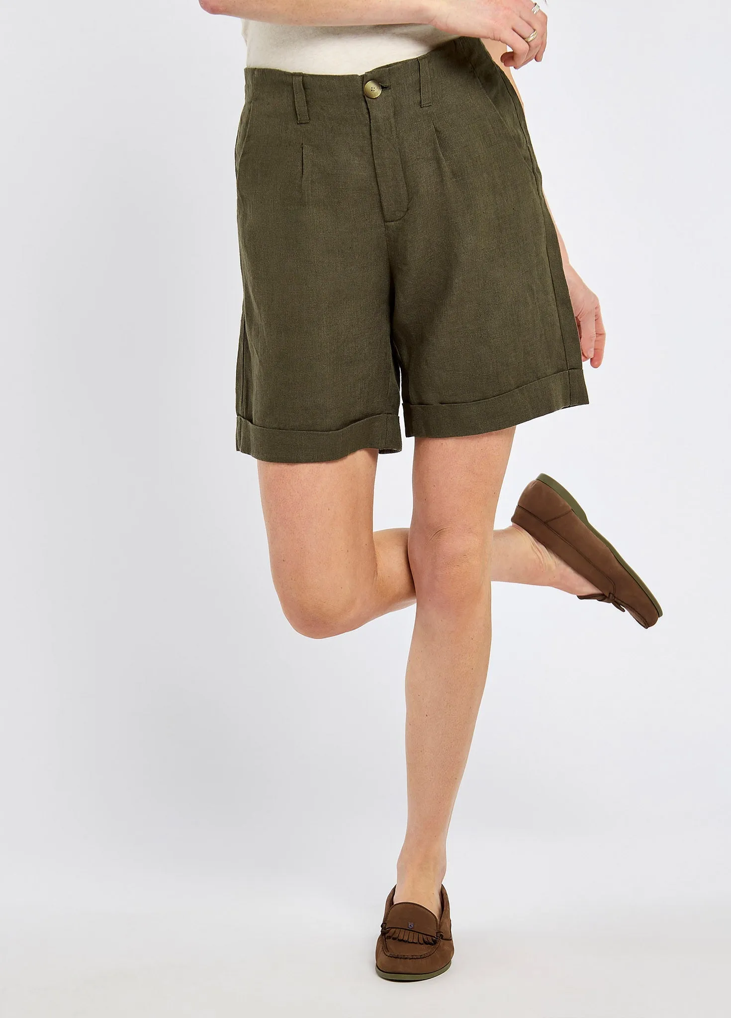 Maryland Women??s linen shorts - Khaki Grace Ease