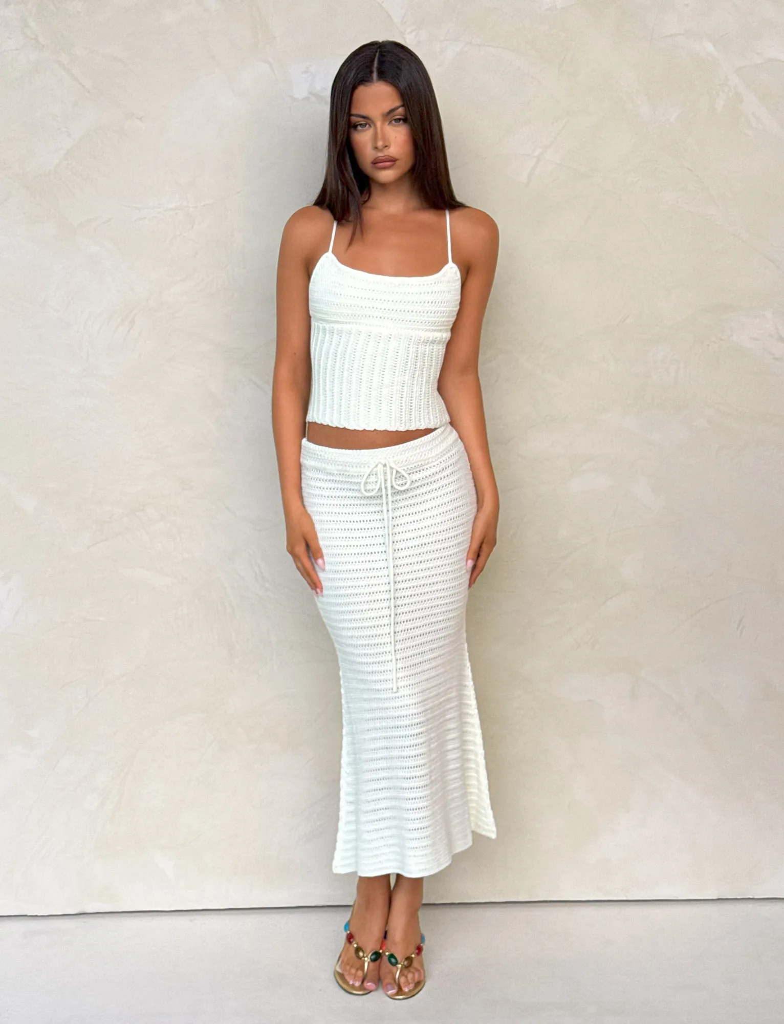 Tear Resistant EMELYN MIDI SKIRT - CREAM