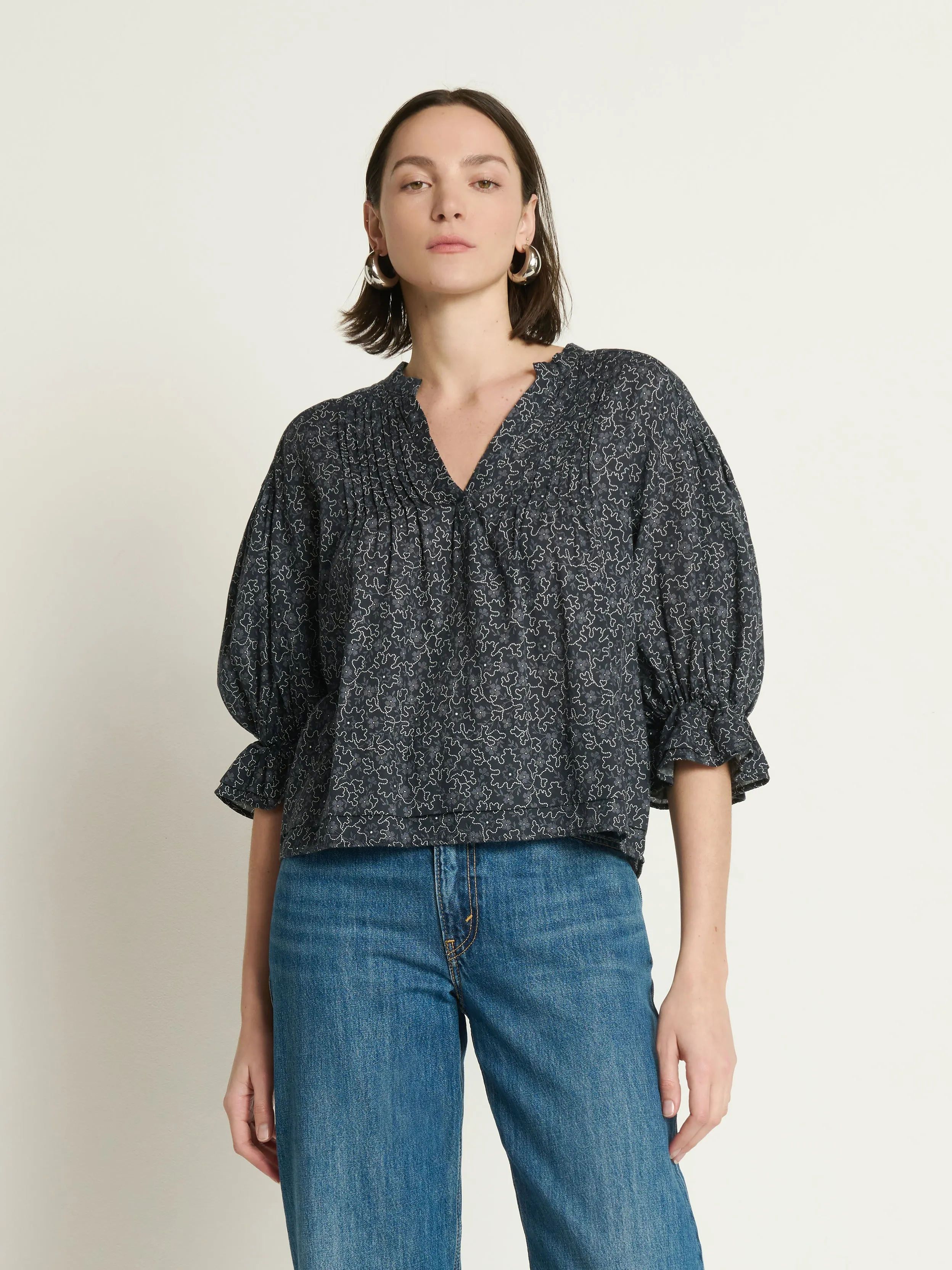 Scarlet Pintuck Top Forest Air DurableStitching