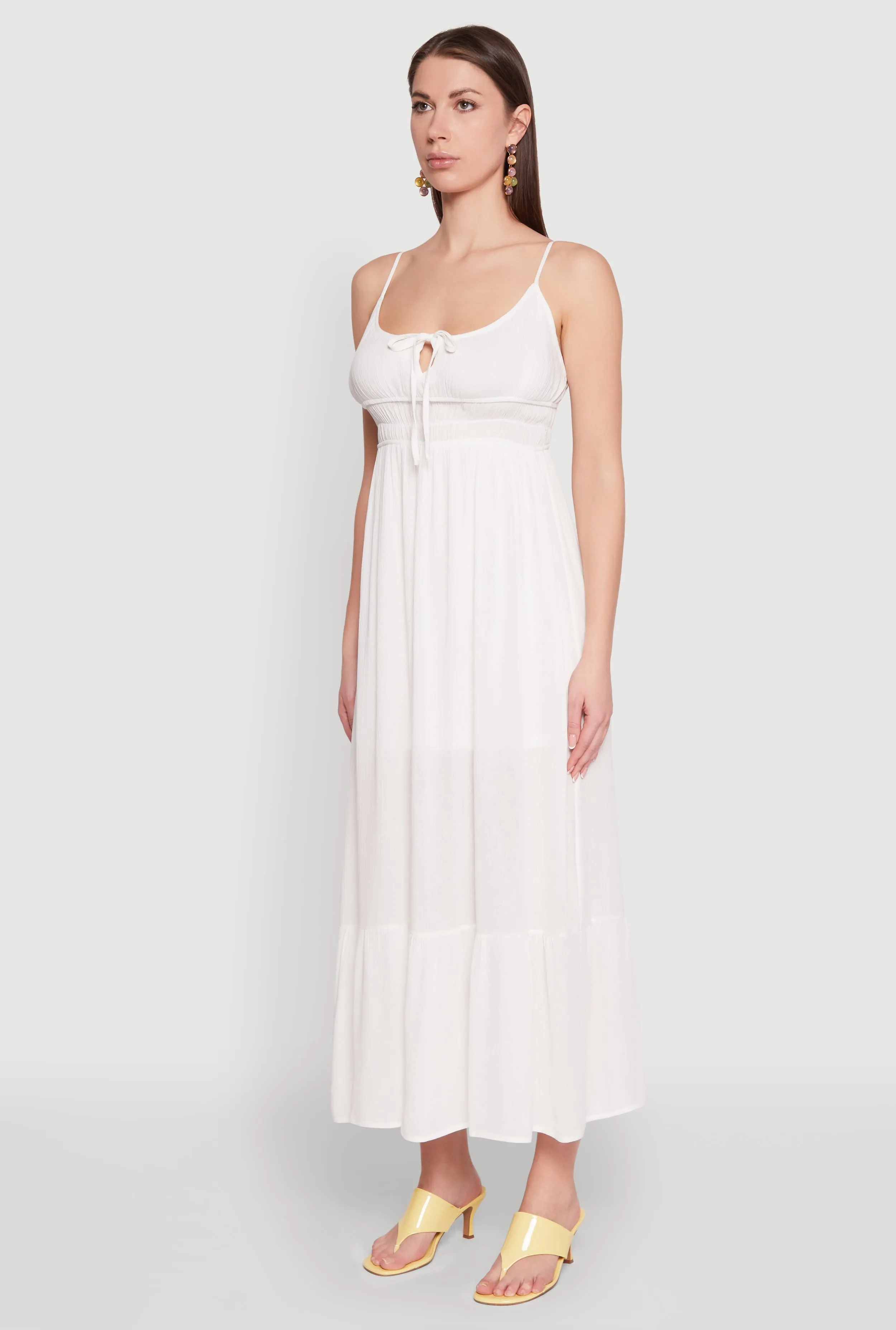 Tie Front Keyhole Maxi Dress Emerald Pop Sun Bay