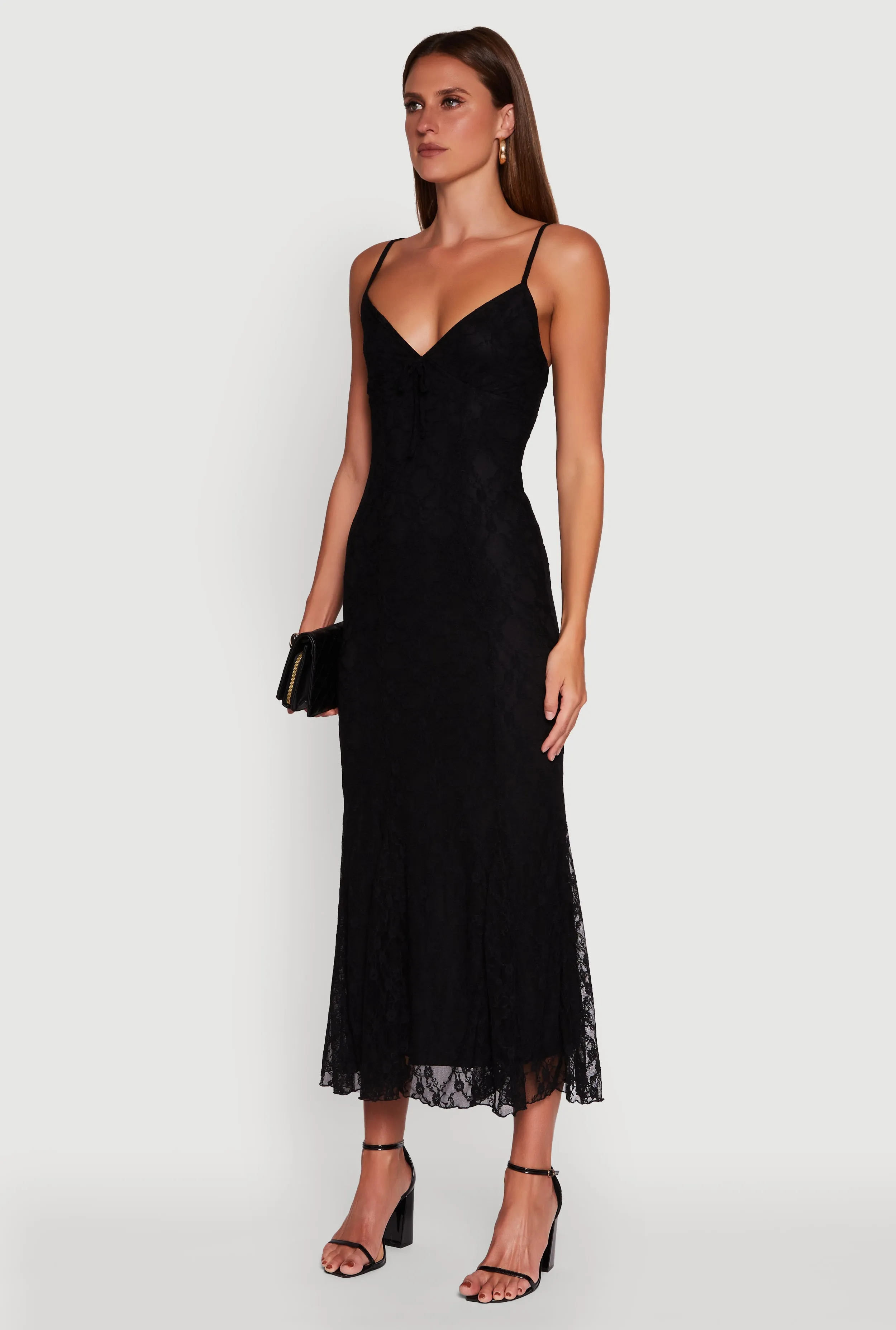 Mustard Pop Cliff View Floral Lace Overlay Mermaid Maxi Dress