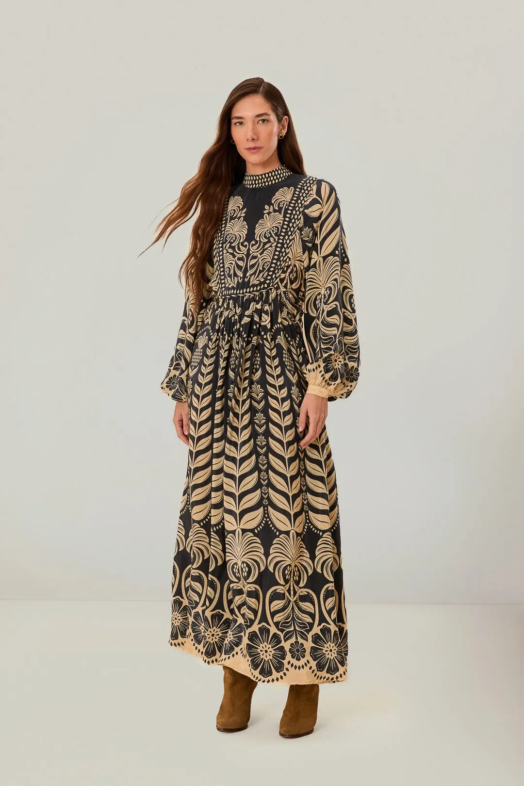 Ocean Arch Roof View Navy Blue Ainika Tropical Splendor Maxi Dress