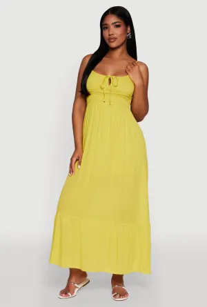 Tie Front Keyhole Maxi Dress Boho Spirit
