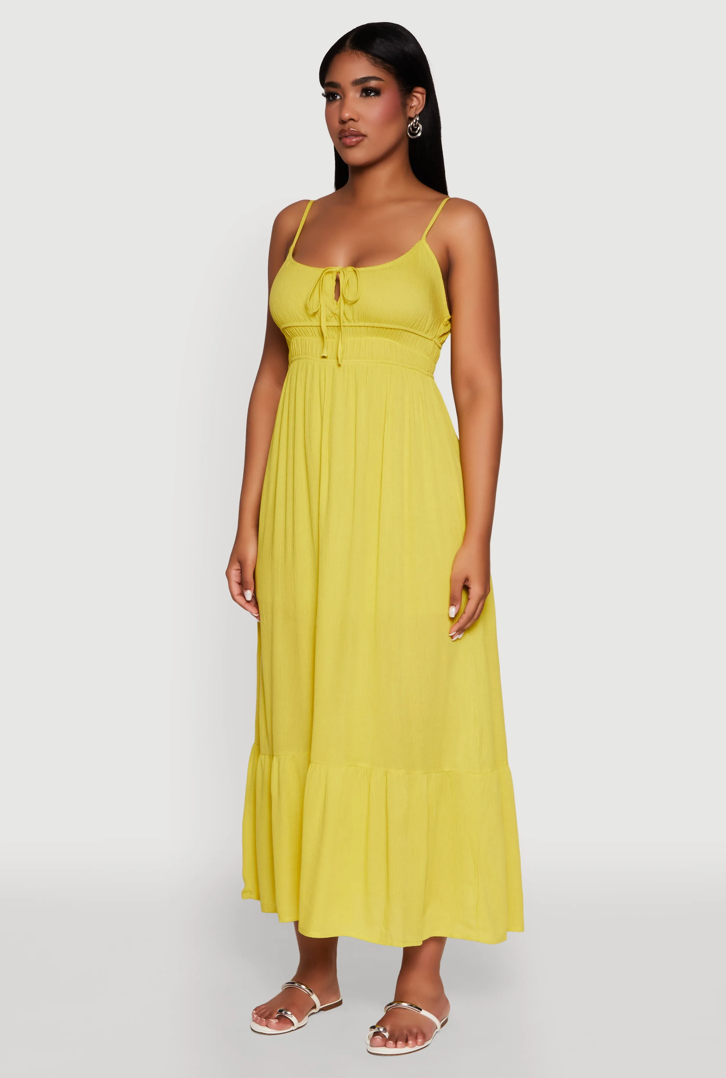 Tie Front Keyhole Maxi Dress Opal Glow