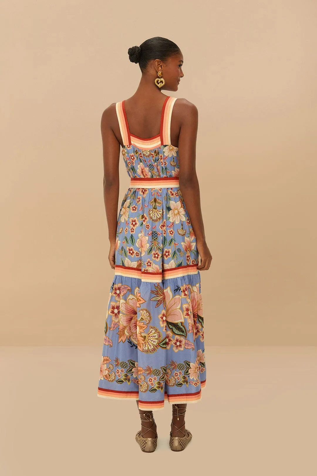 With its soft fabric and elegant cut this dress is perfect for all-day wear Blue Superbloom Tapestry Maxi Dress