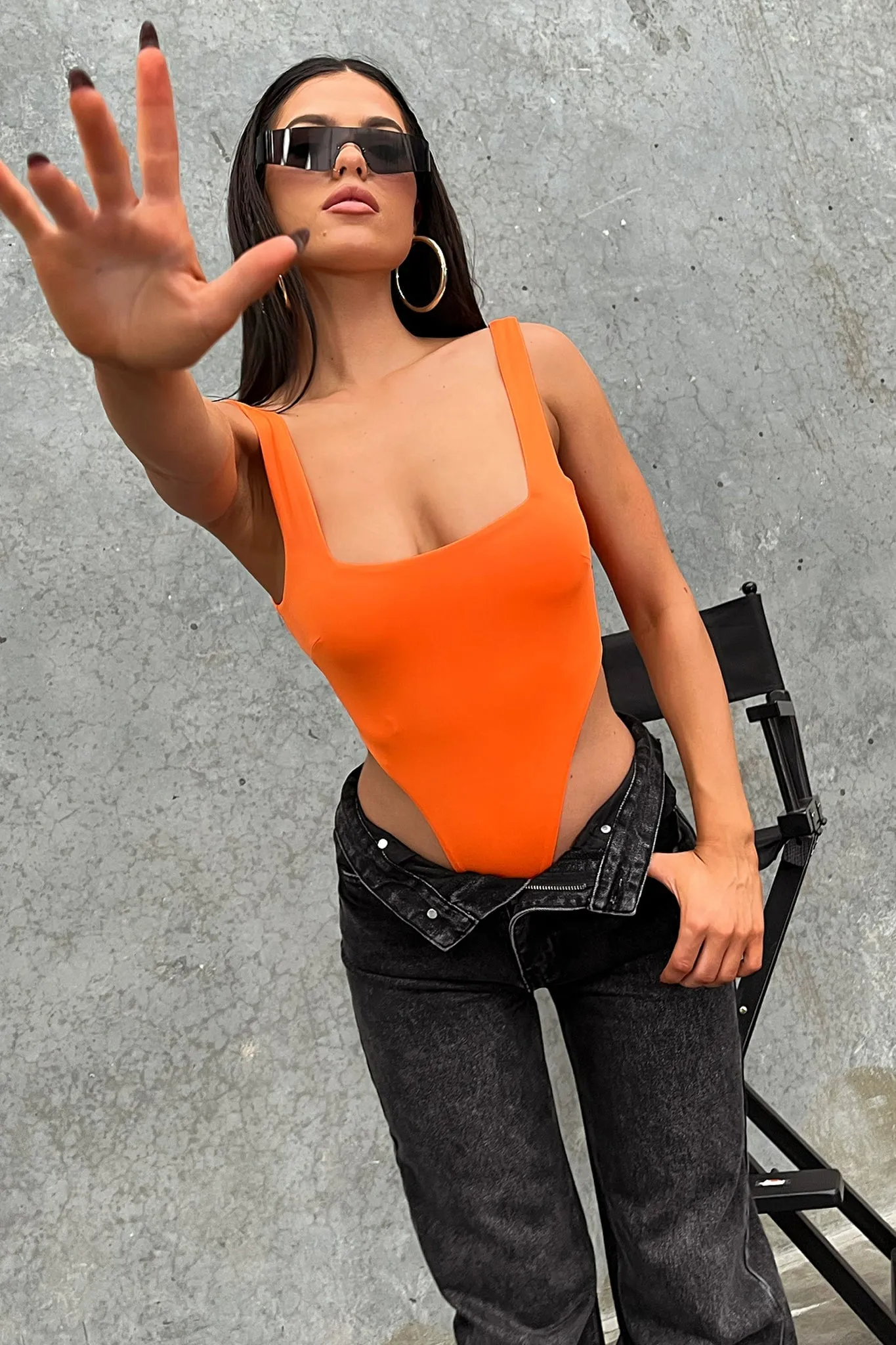 Moxy Bodysuit - Orange Holiday Worker