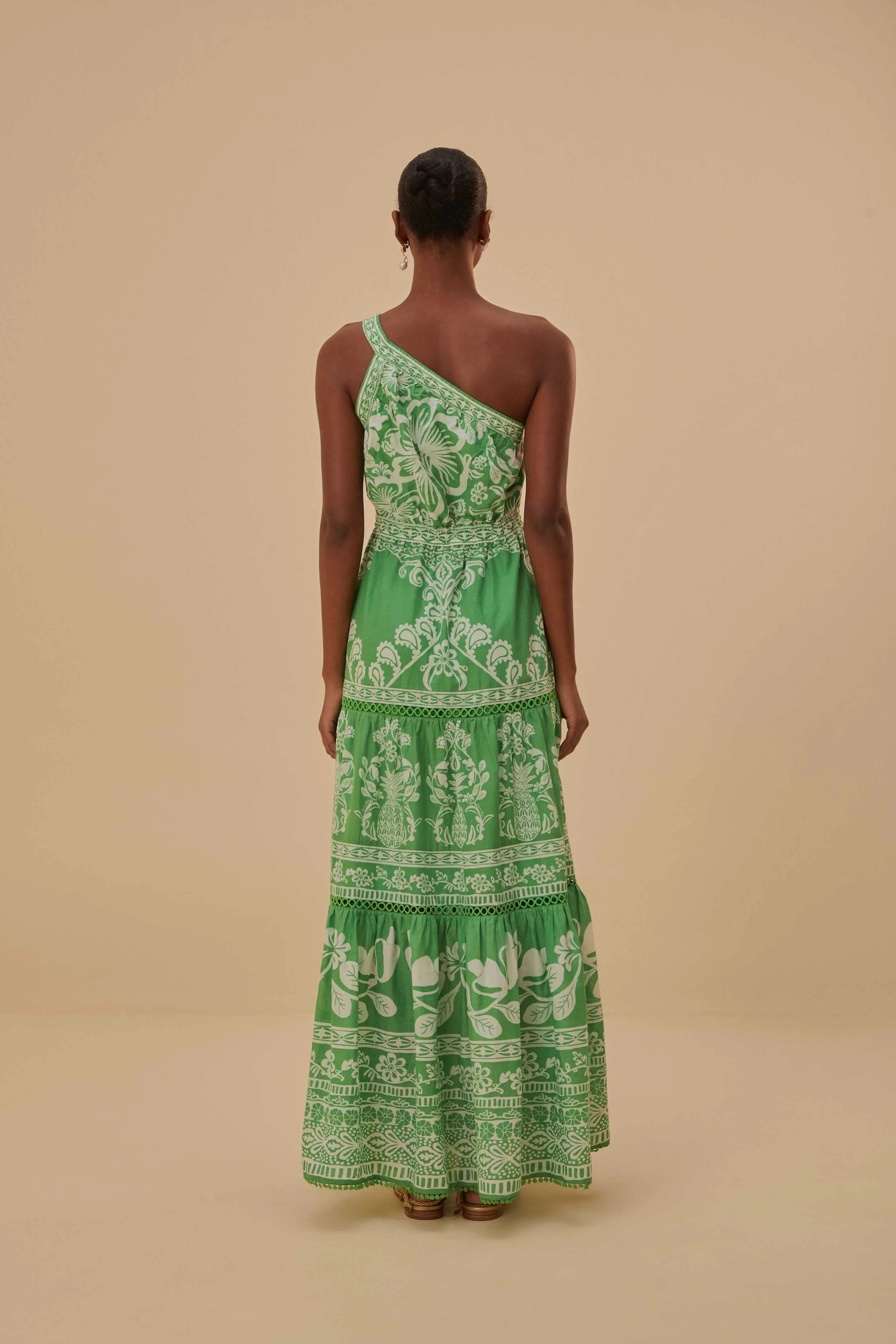 natural fiber Green Sweet Garden Maxi Dress
