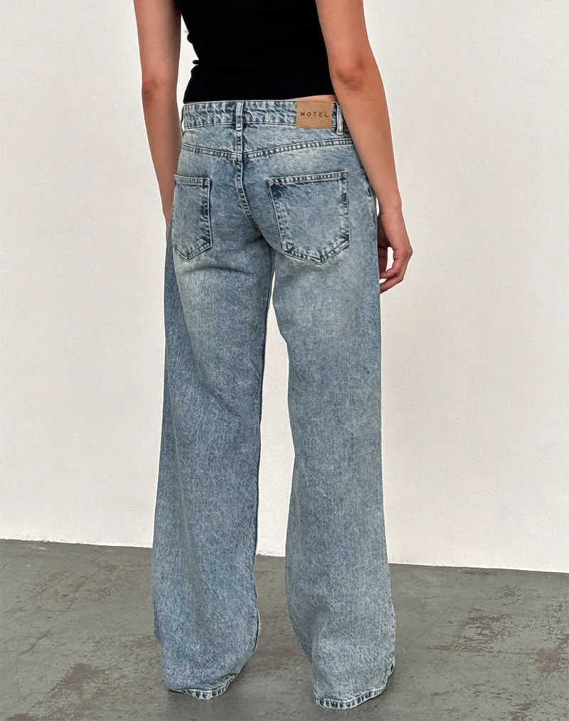City Casual Low Rise Parallel Jeans in Vintage Blue Wash