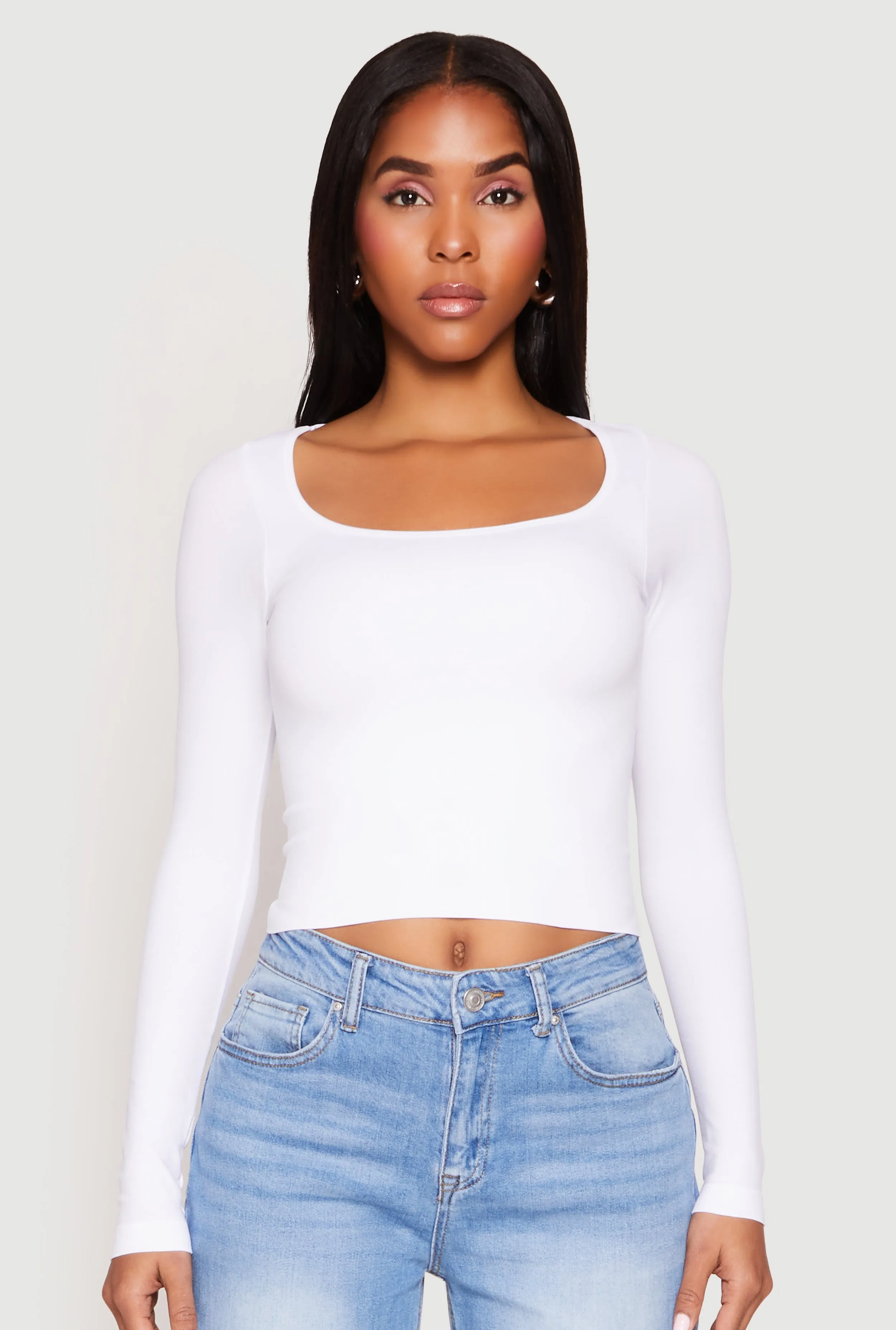 Seamless Double Layered Long Sleeve Crop Top Functional Wearable