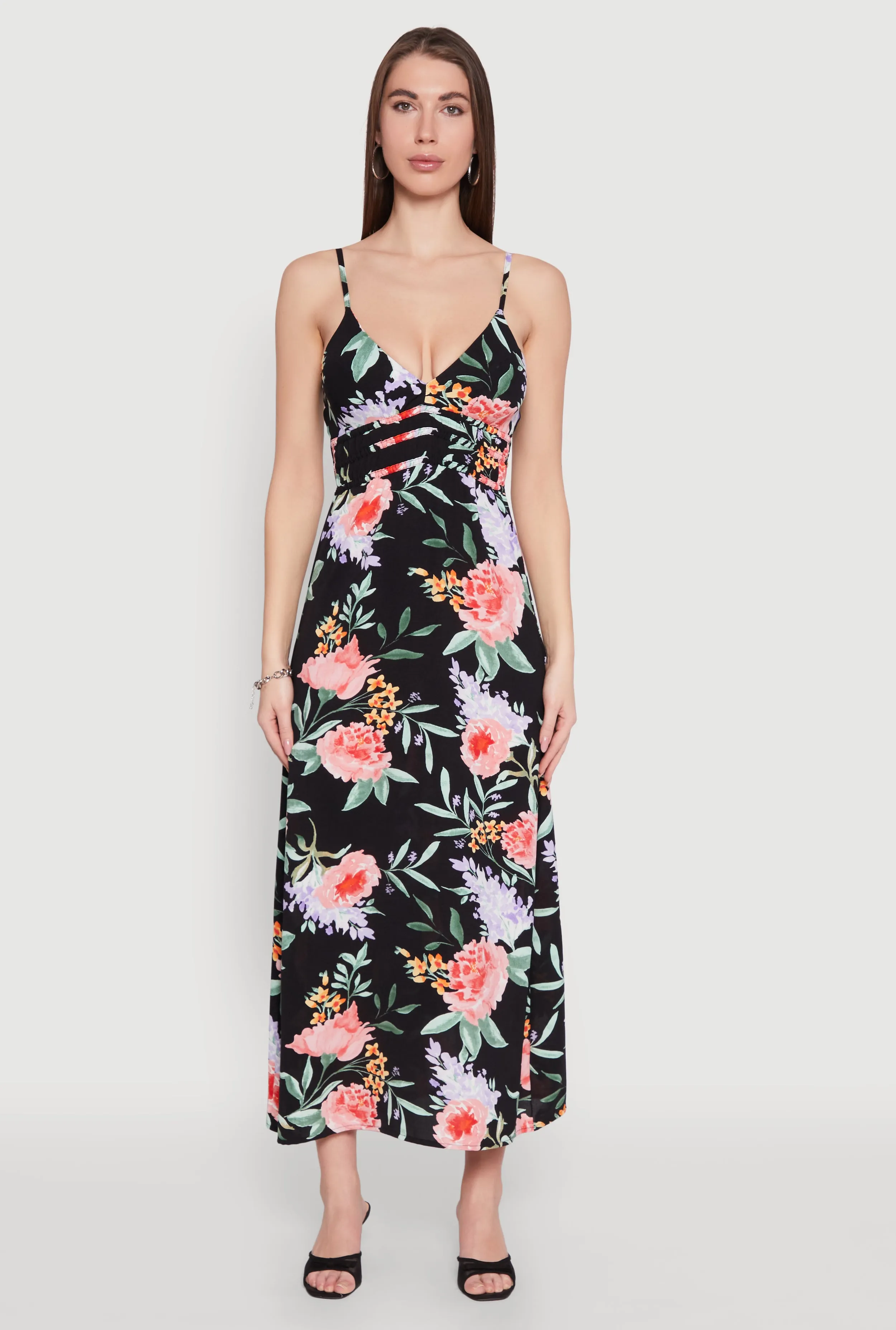Peony Lavender Print Empire Waist Maxi Dress Tassel Glow Timeless and classic maxi
