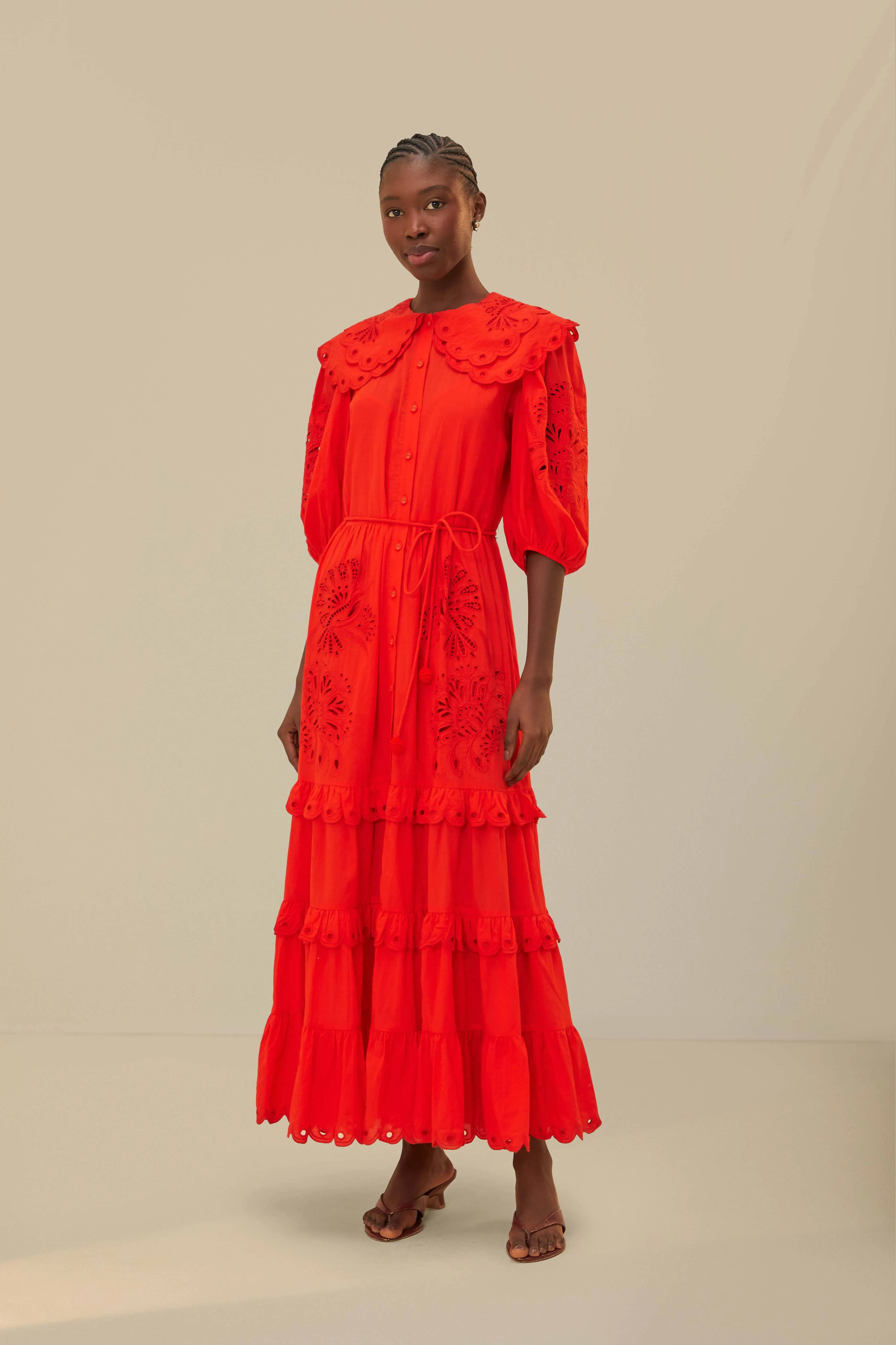 Red Humming Bird Richelieu Maxi Dress The long length of this dress creates a graceful appearance that is perfect for any occasion