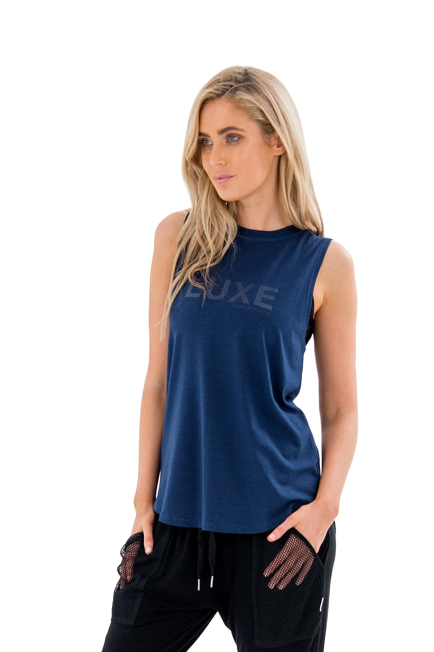Indoor Use high - level safety certification HARKNESS LUXE MUSCLE TEE - BLUE