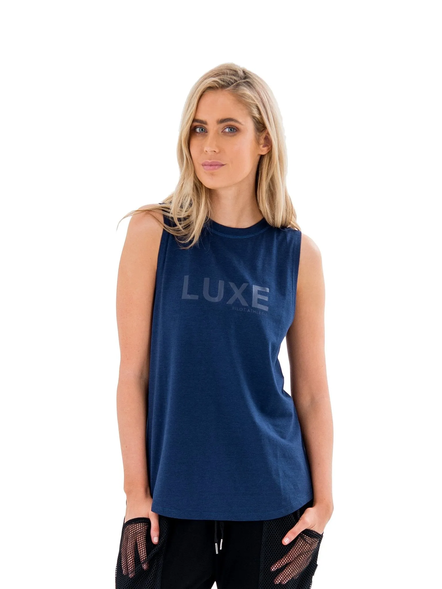 ShockAbsorbing Core HARKNESS LUXE MUSCLE TEE - BLUE
