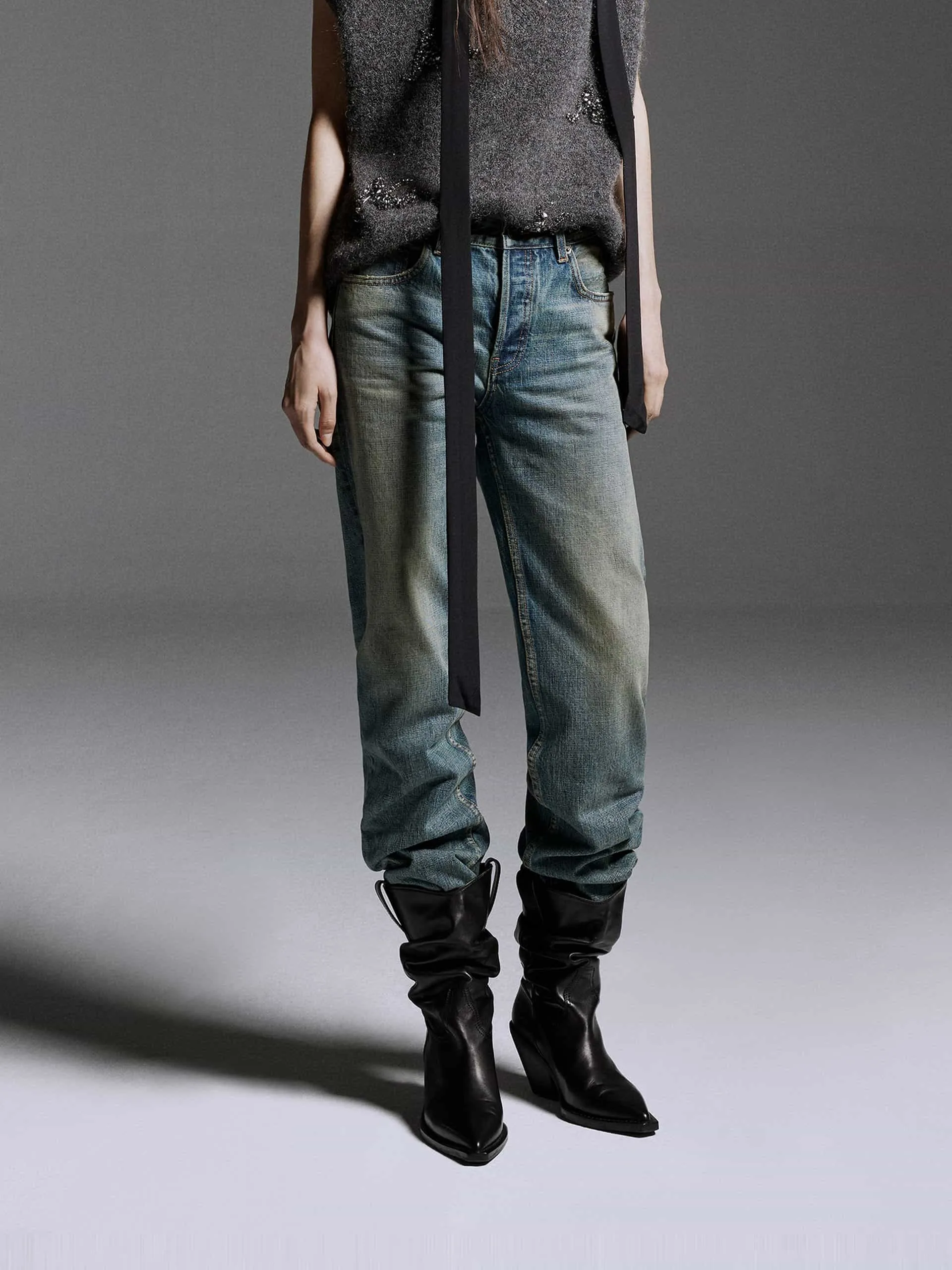 Button Closure Straight Jeans Vibrant Fashion Lover