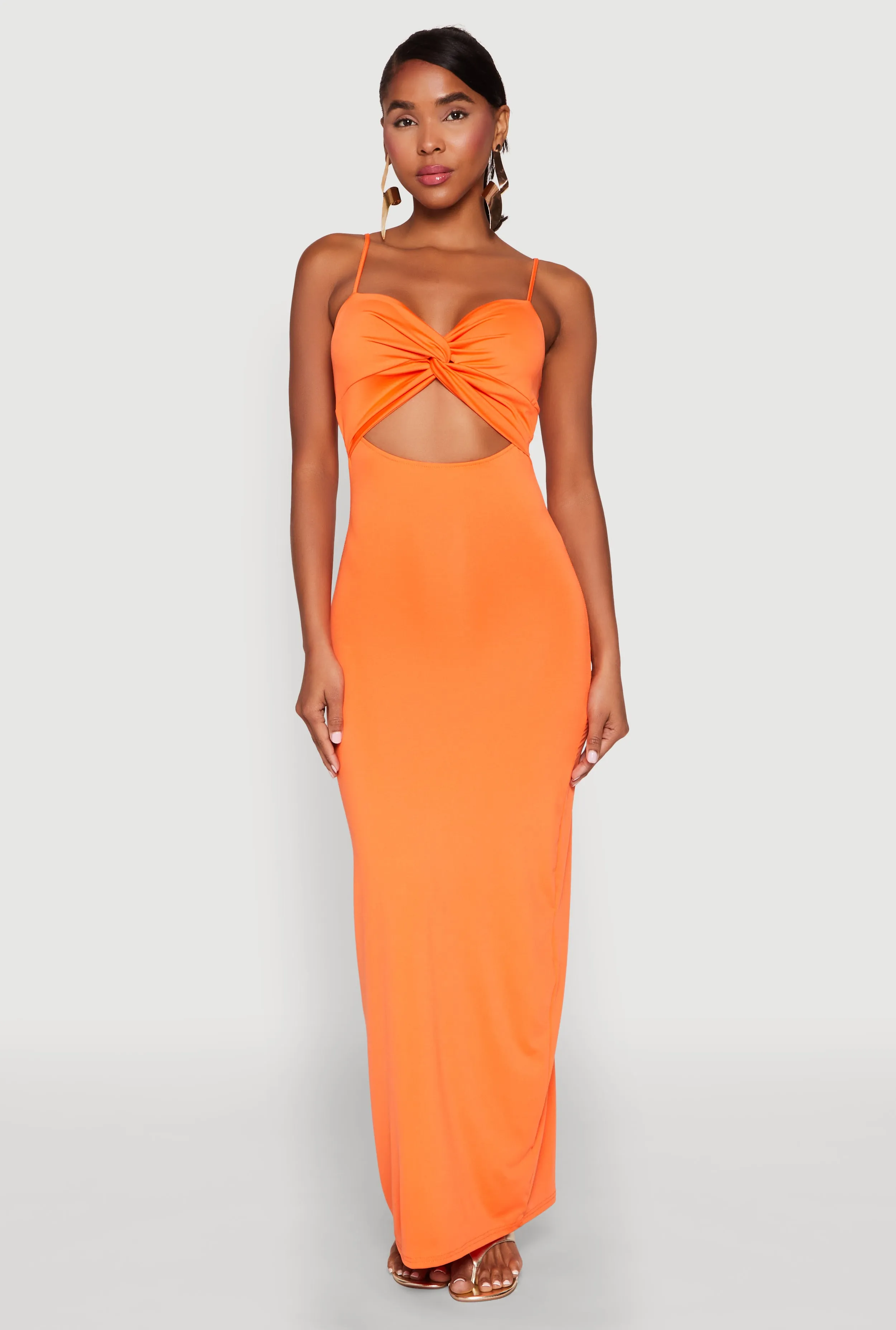 Twist Front Cut Out Maxi Dress Air Flow