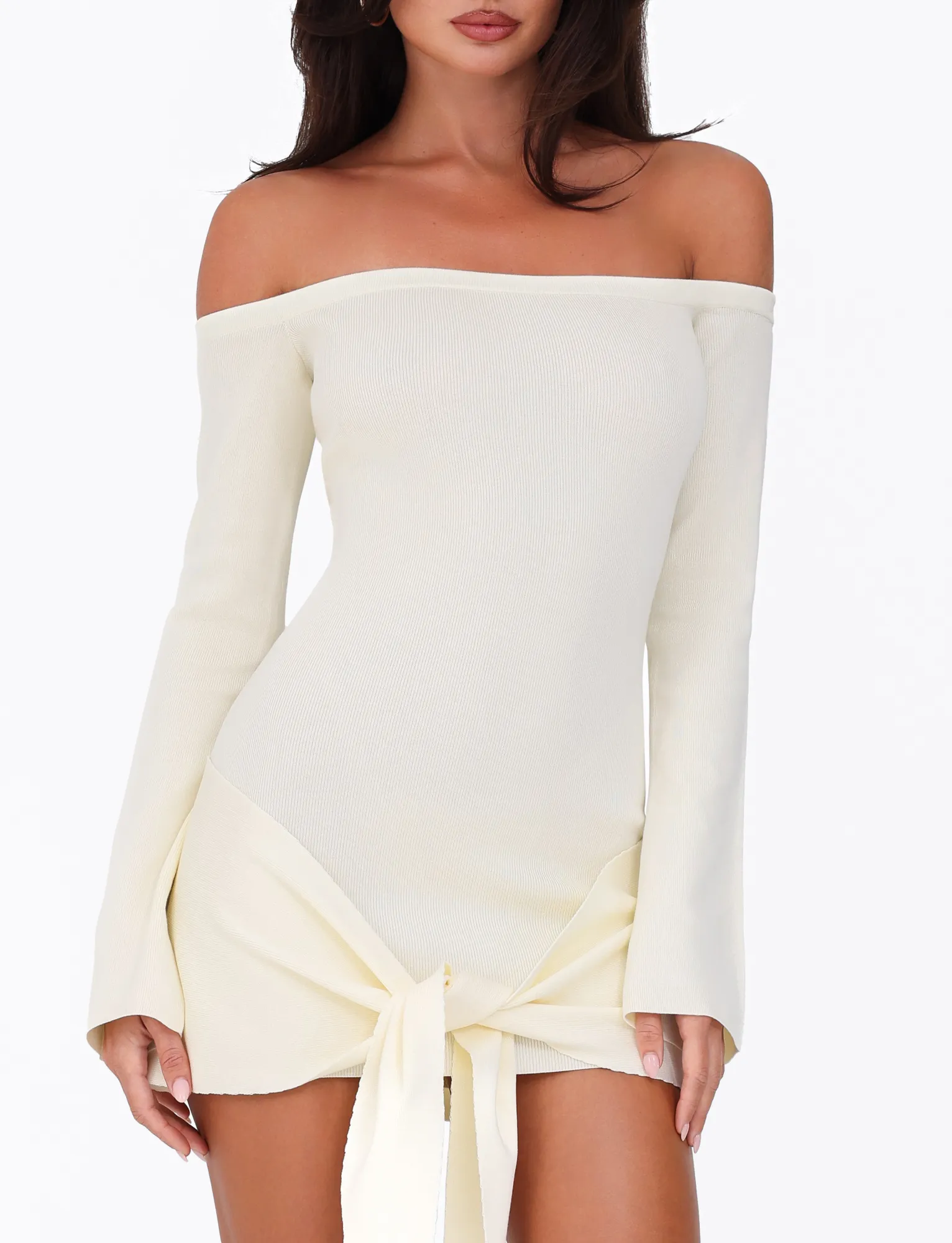 CYPRESS DRESS - WHITE : CREAM Show Edge