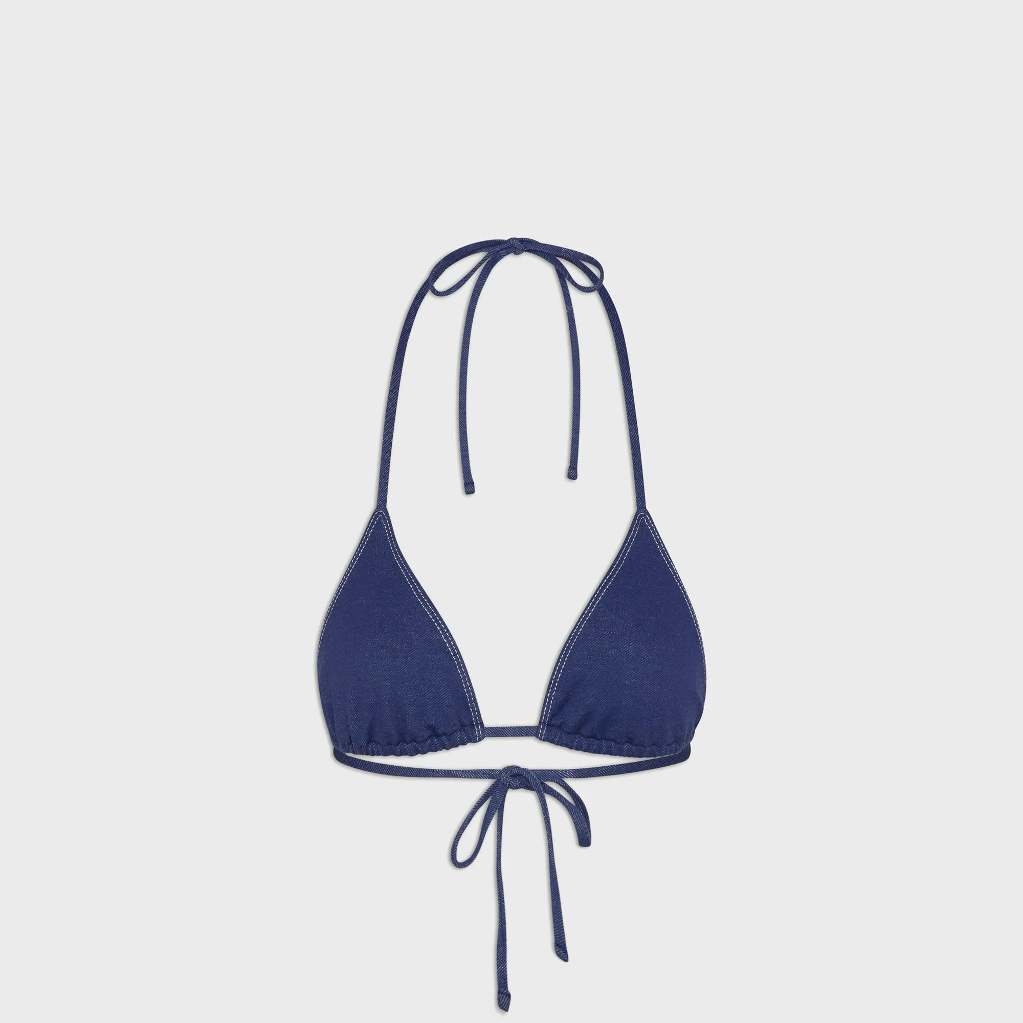 Water Resistant Lining Cool Touch Fabric Frankies Bikinis x Bella Hadid Nick Denim Top - Summer Denim