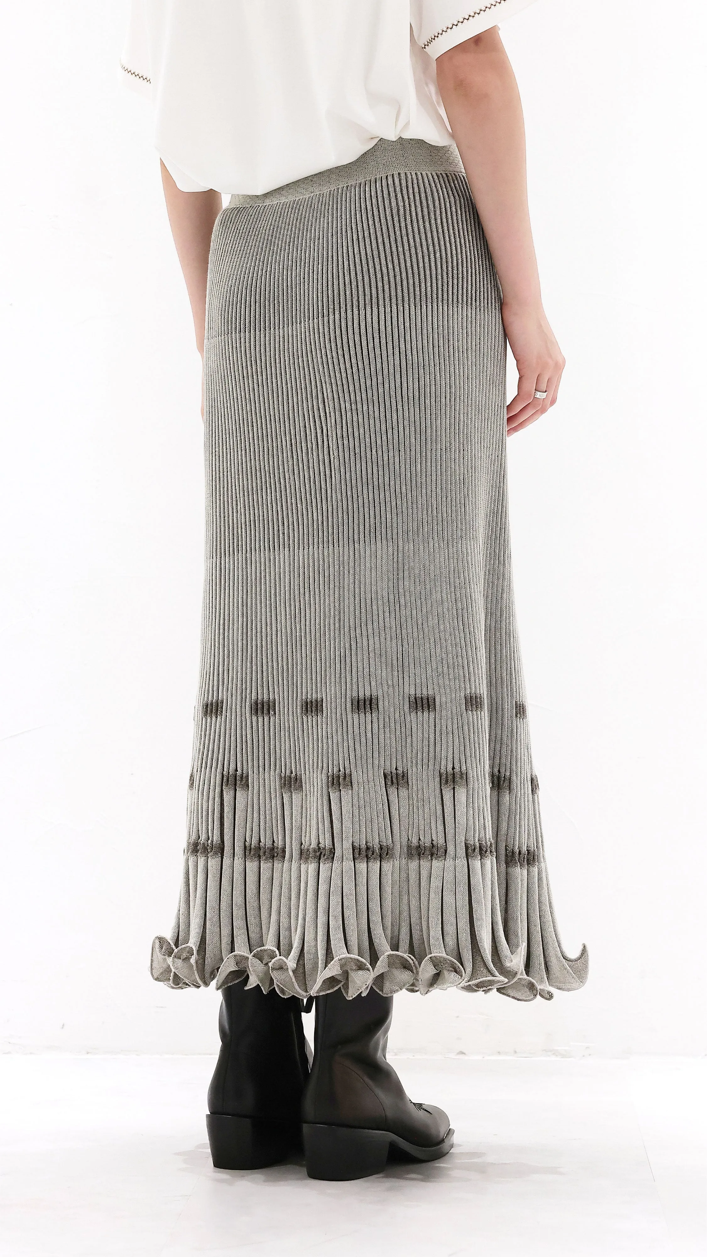 Button Fastenings Fish Tail Knit Skirt