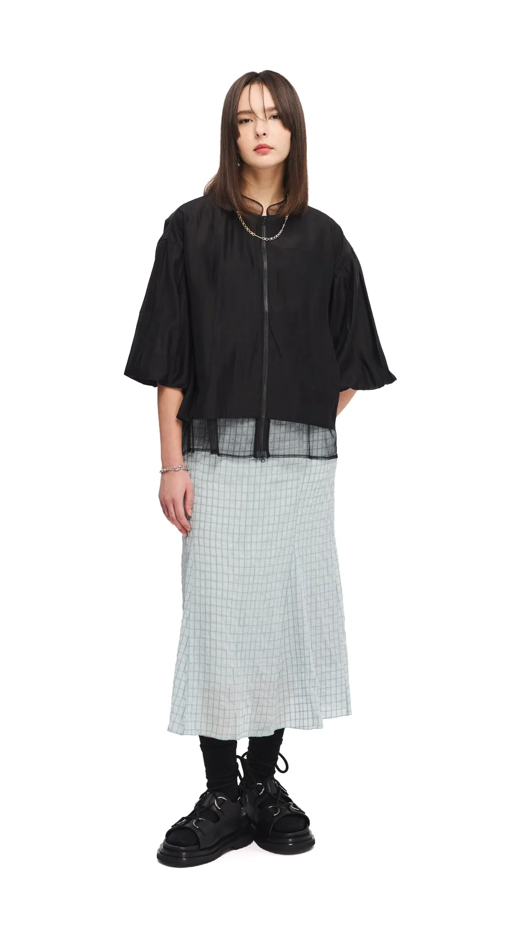 Wrinkle Chiffon Skirt Water Repellent
