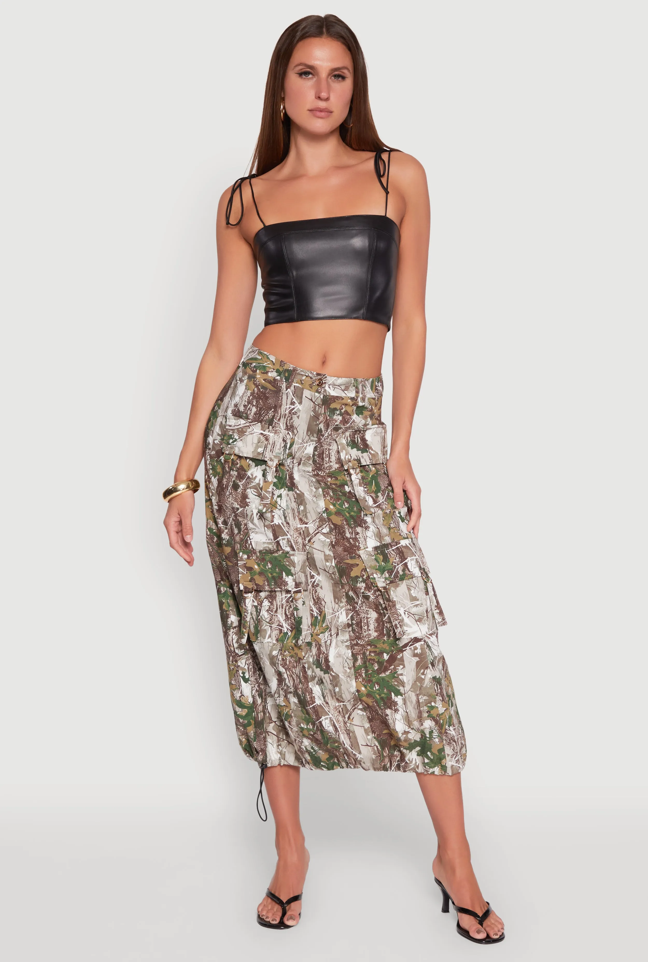 Hunter Camo Hyperstretch Cargo Maxi Skirt Curvy Fit