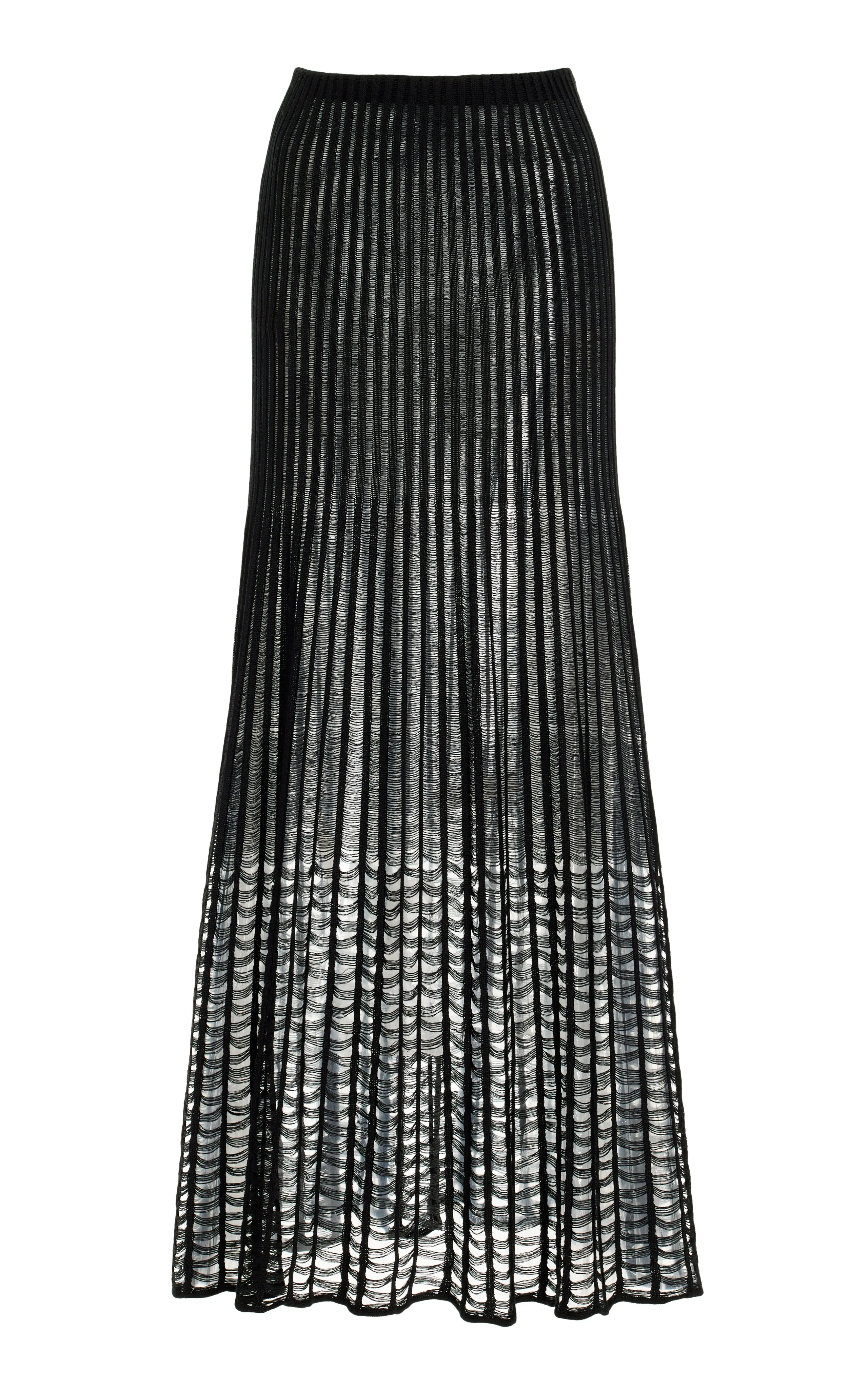 Althea Knit Maxi Skirt in Black Shappe Silk Bold Finish