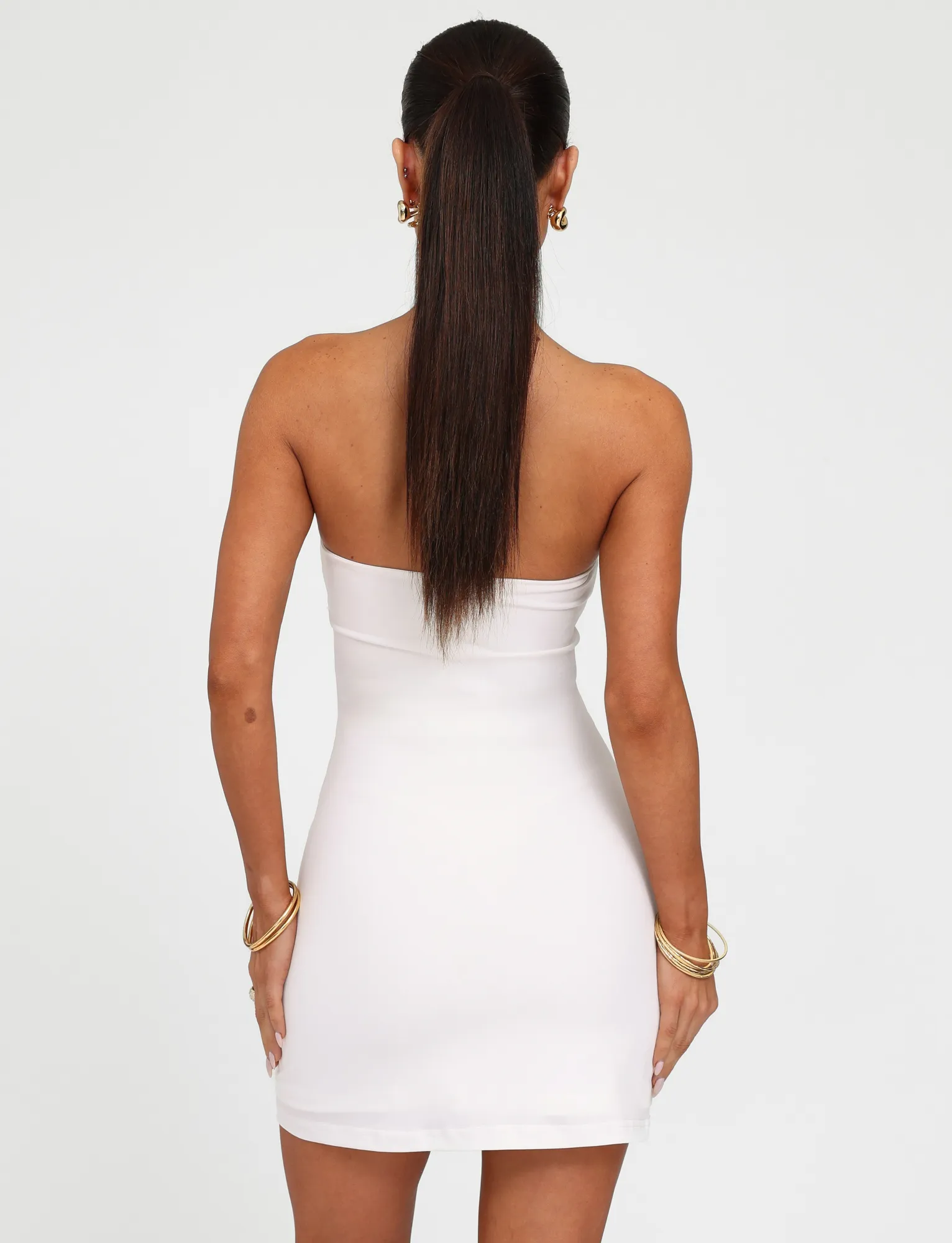 Classic outdoor mini CECILY MINI DRESS - WHITE