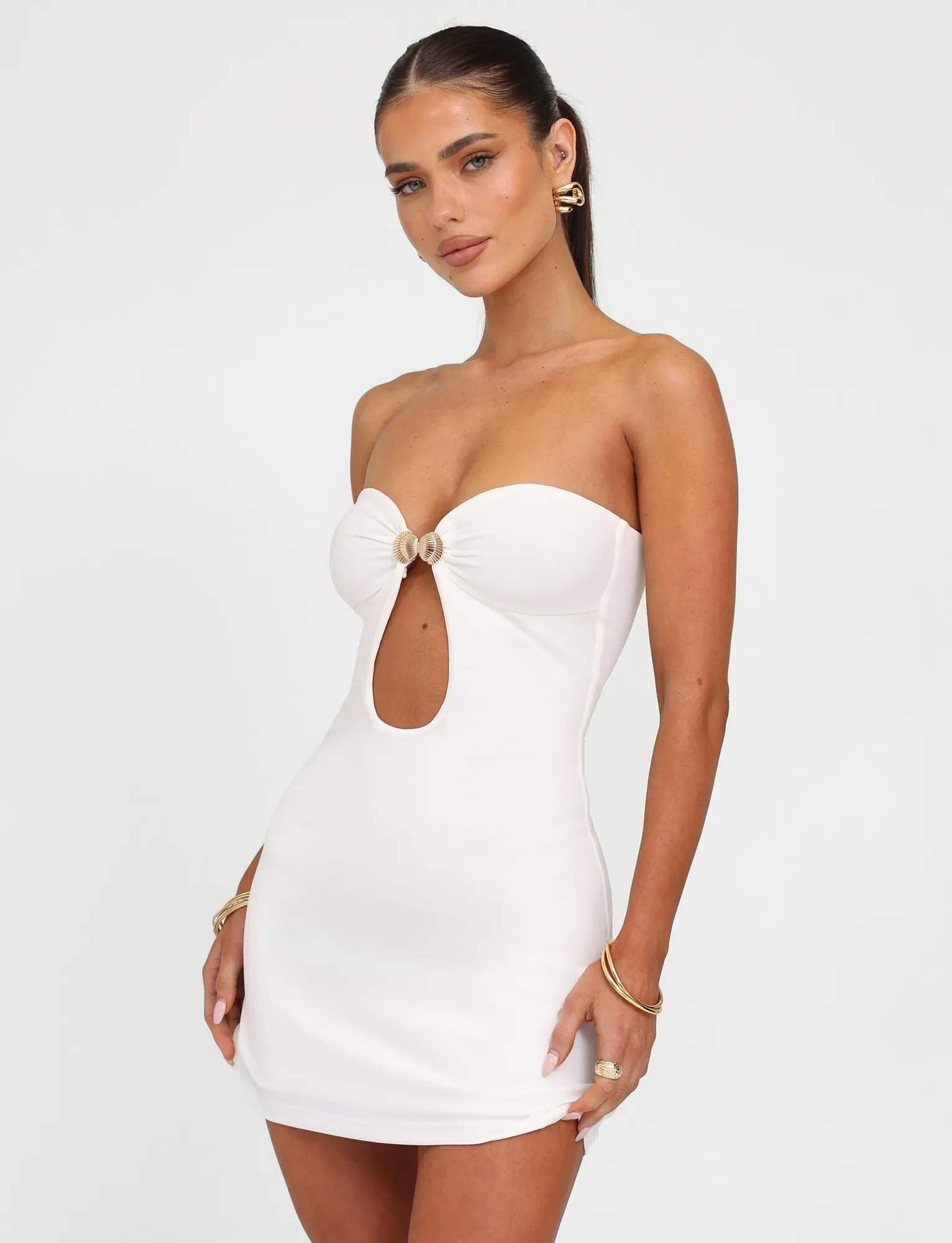 Fun statement mini Youthful Appeal CECILY MINI DRESS - WHITE