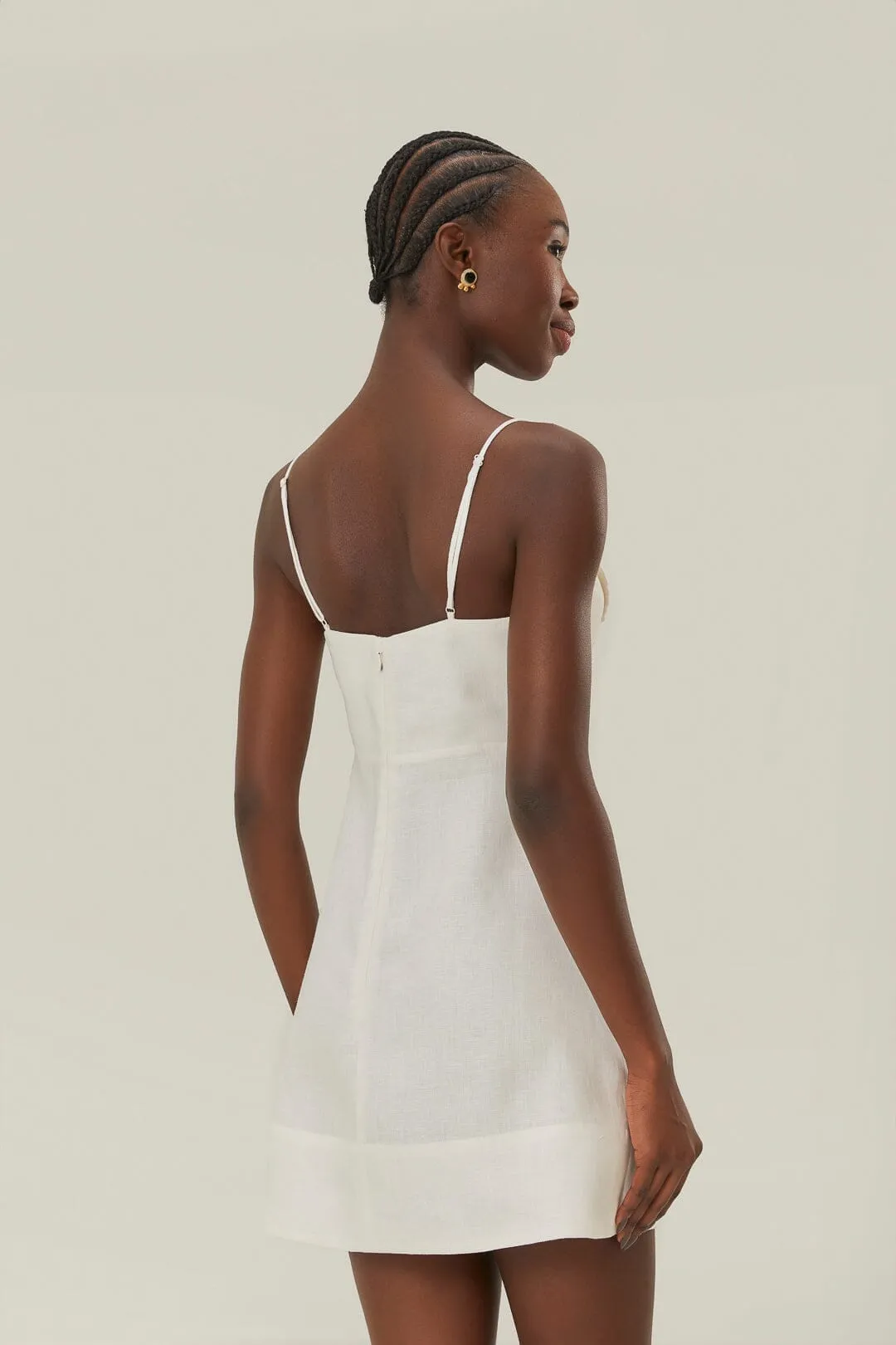 White 3D Flower Bodice Mini Dress Shine Warm Modern Muse