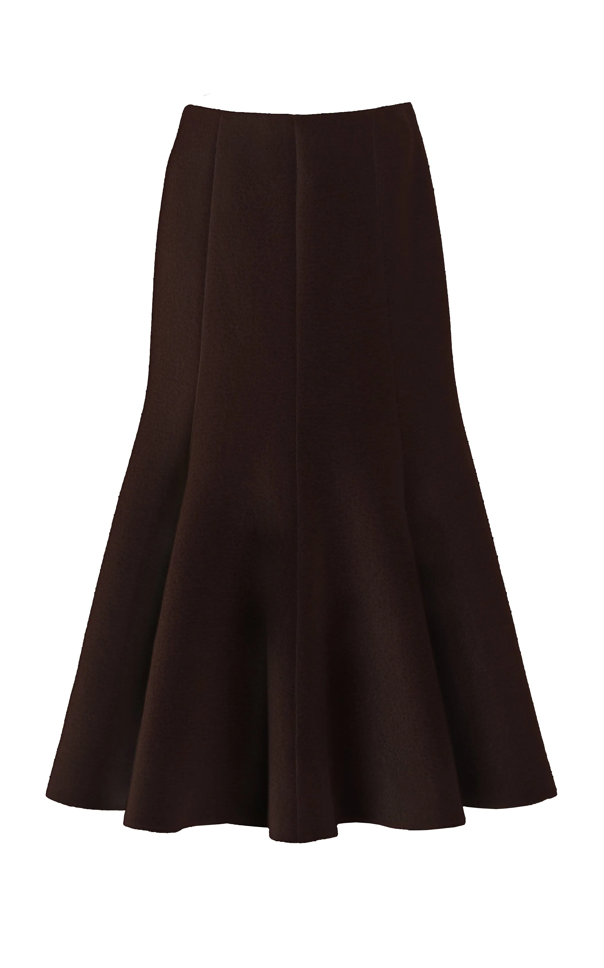 Soft Movement Outfit Focus Amy Midi Skirt in Chocolate Double-Face Recycled Cashmere Felt
