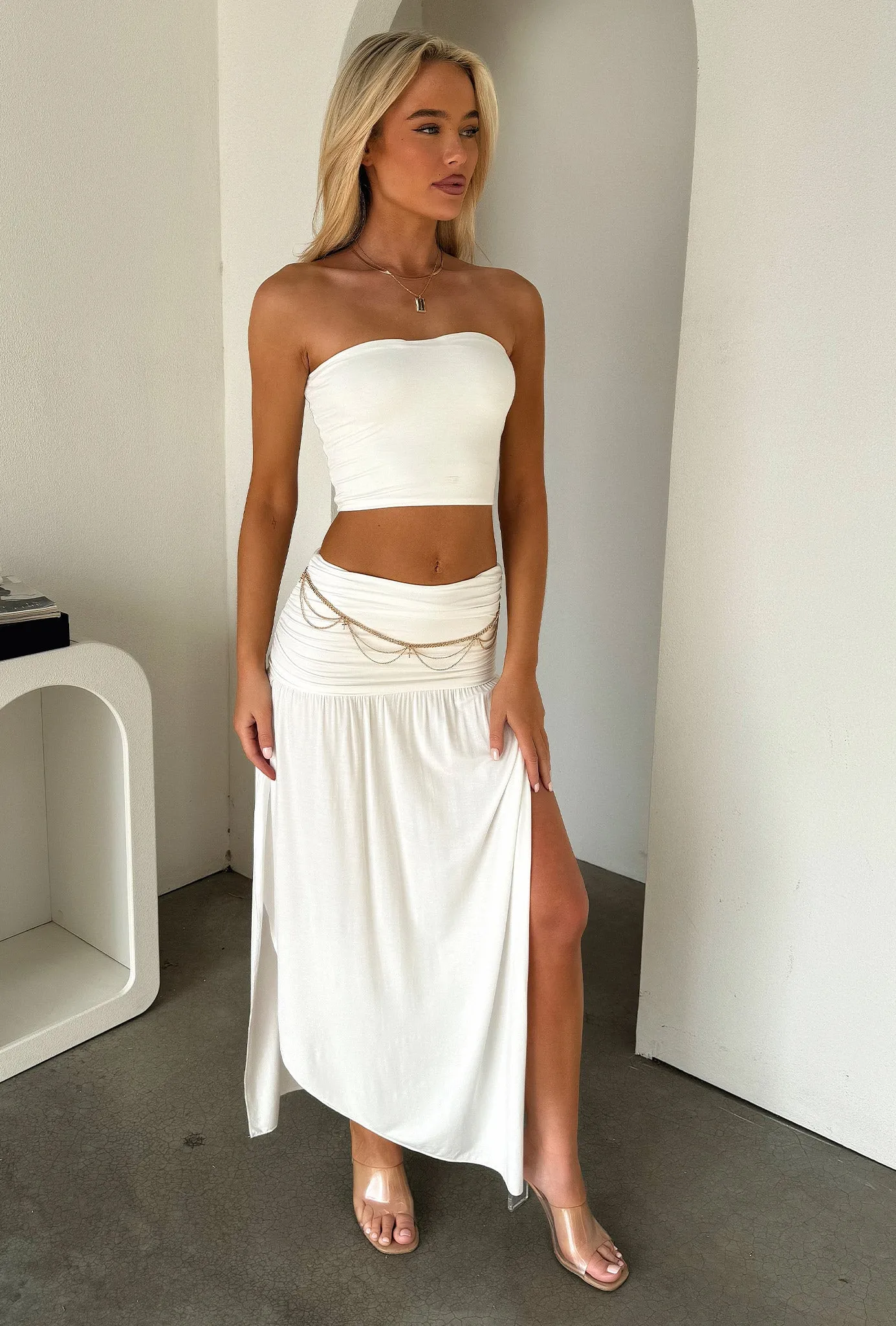Fashion Combo Rosalia Maxi Skirt - White