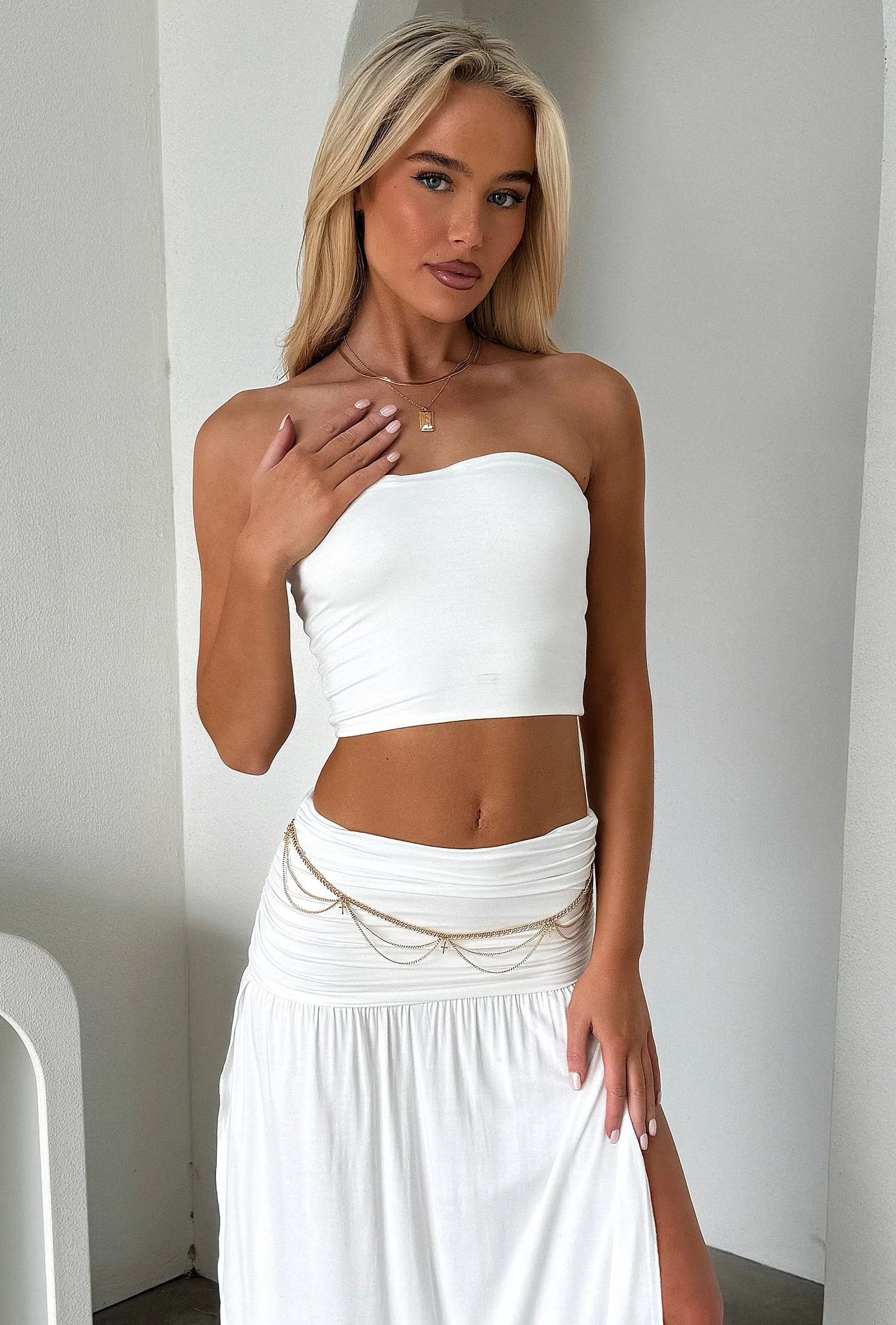 Rosalia Maxi Skirt - White understated look