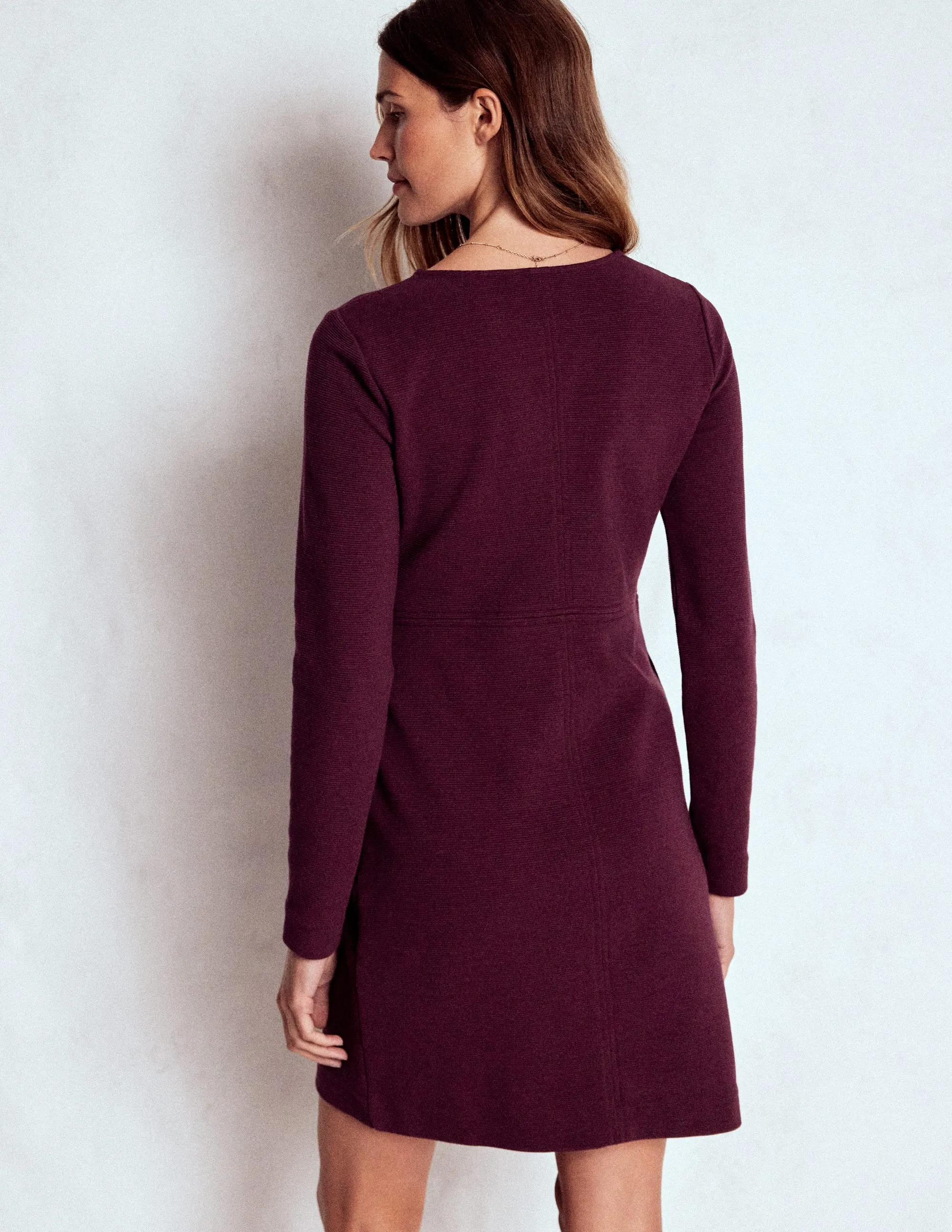 Cornelia Ottoman Dress-Dark Cherry Effortless casual wear