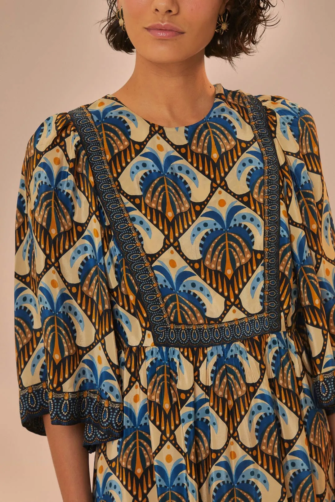 Forest Air Leaf Dance Beige Cocopalm Maxi Dress