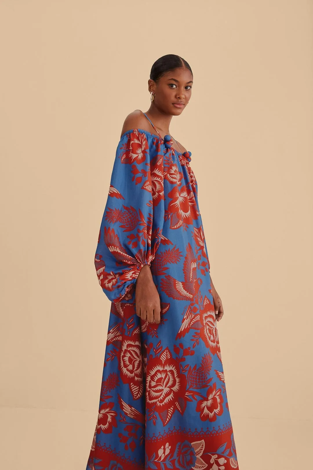Light Blue Lace Garden Maxi Dress chiffon flow