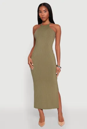 Topaz Glow Kimono Arm High Neck Maxi Tank Dress