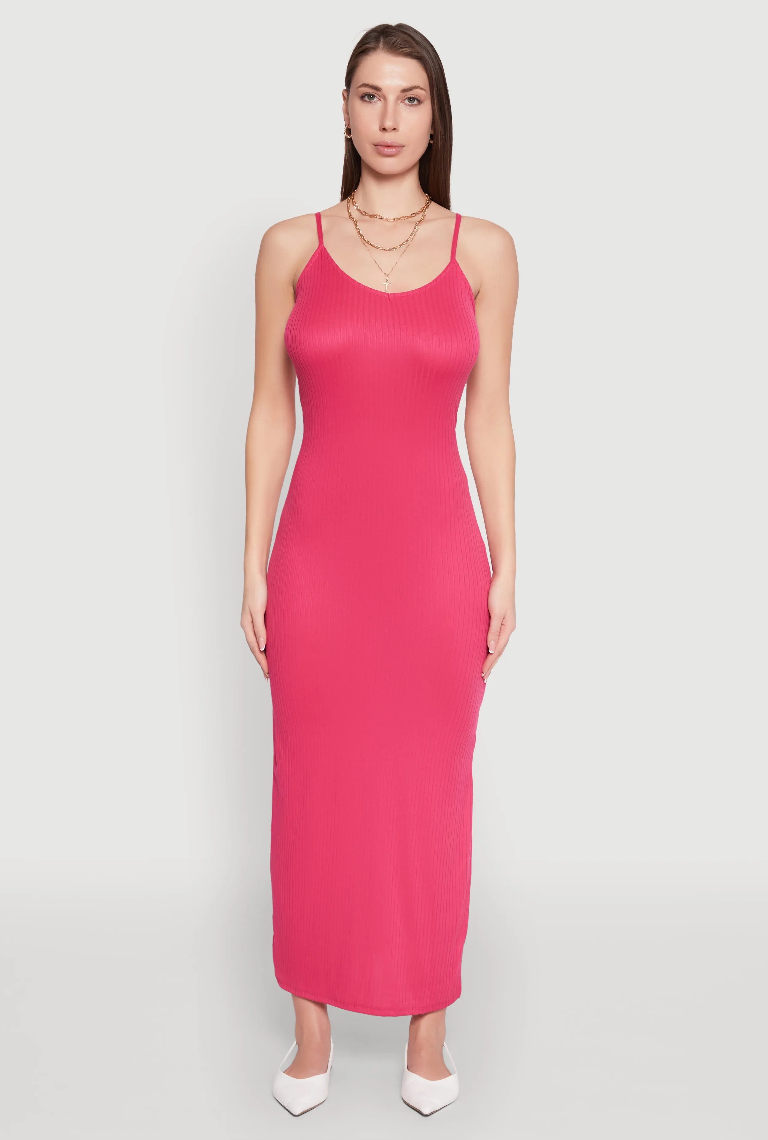 Ocean Arch Side Slit V Neck Maxi Dress