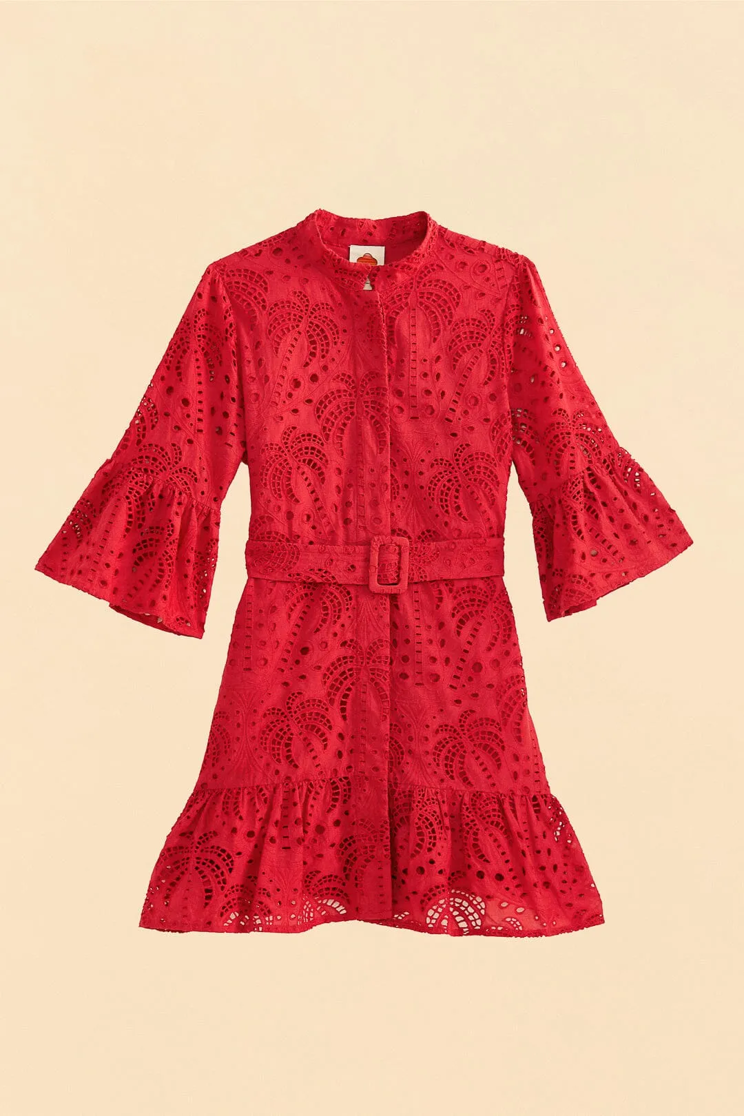 Red Palm Tree Mini Dress Skin Glow