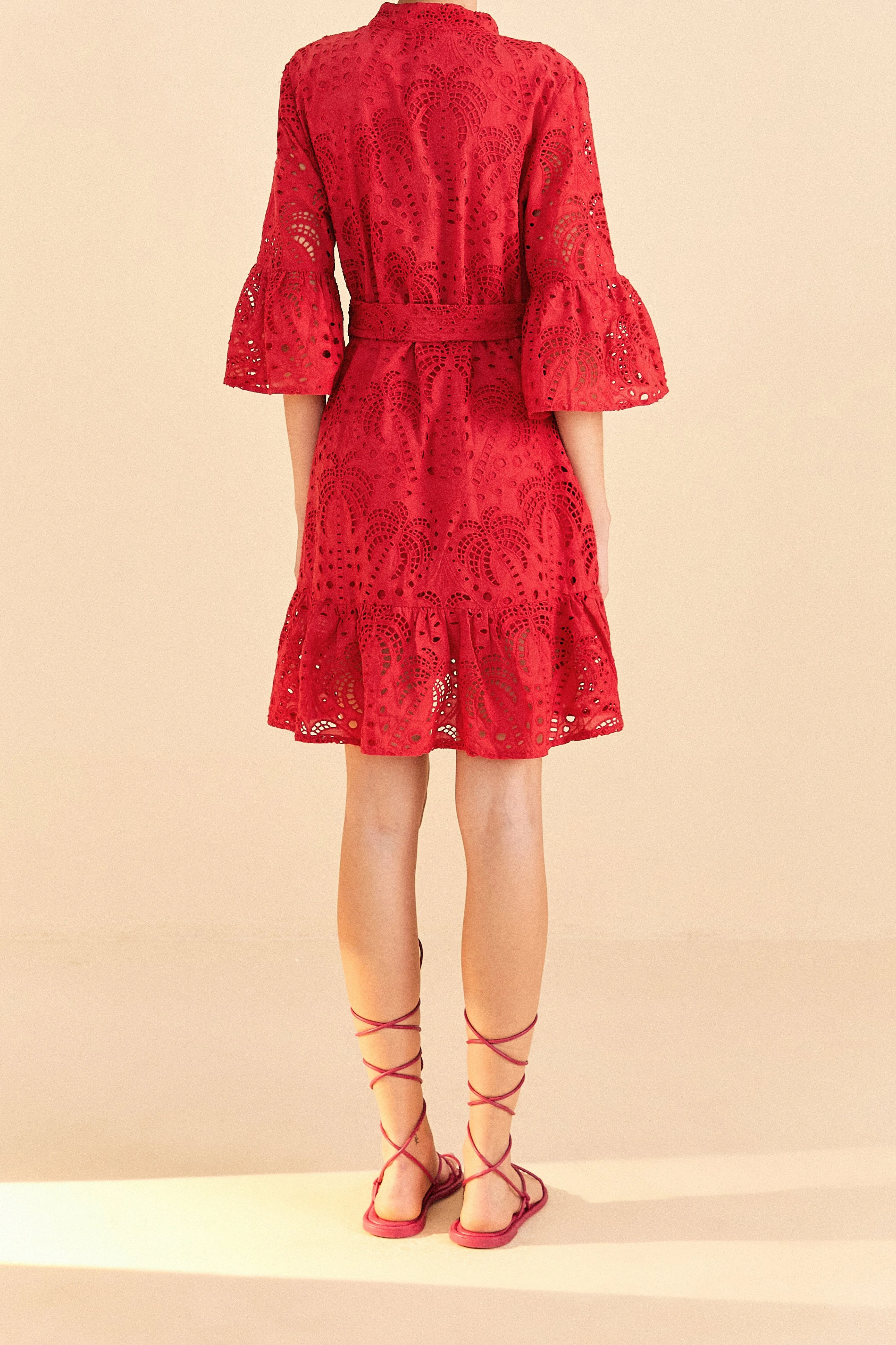 Self Spice Red Palm Tree Mini Dress