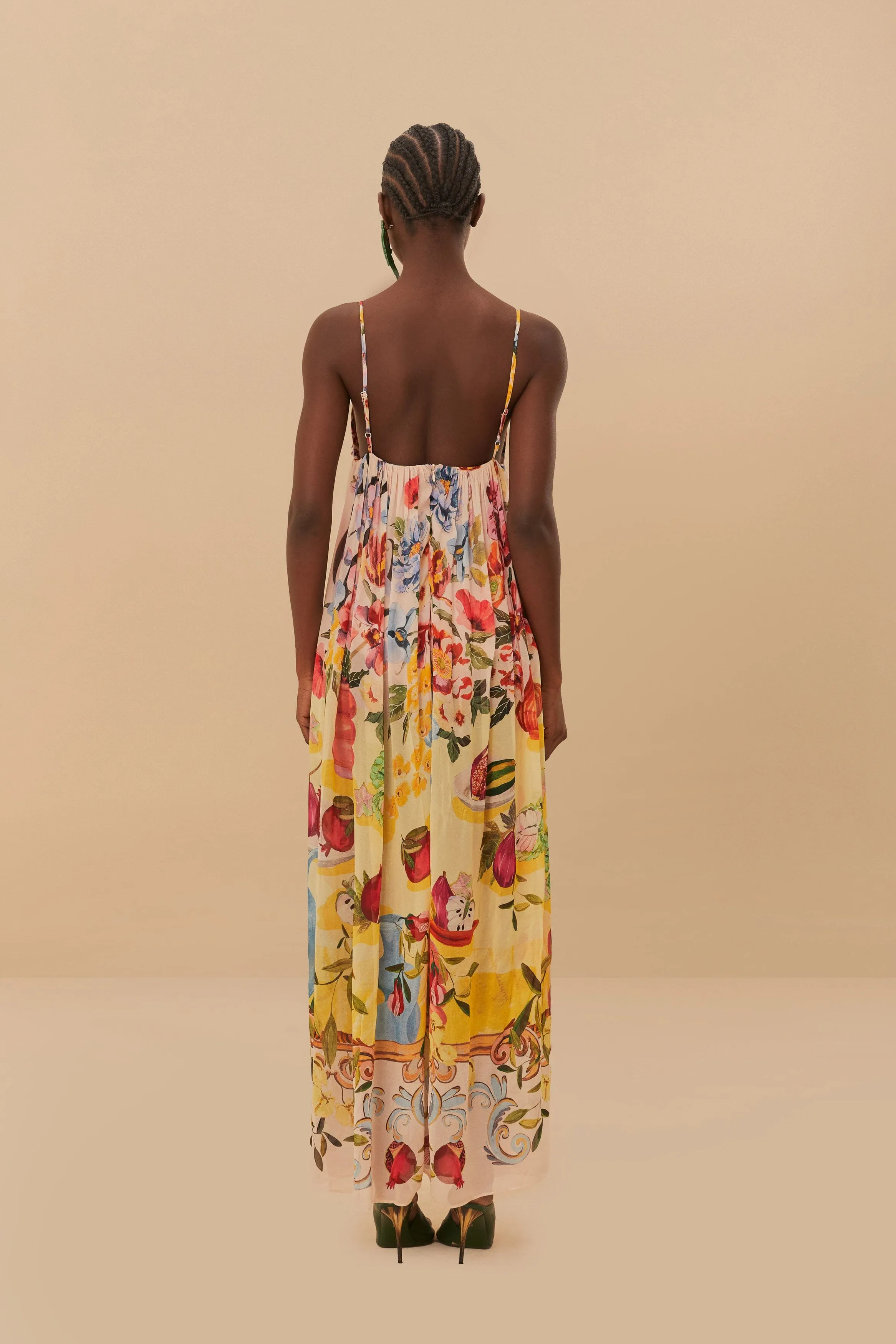 Photo Time Coral Pop Garden Terrace Pink Maxi Dress