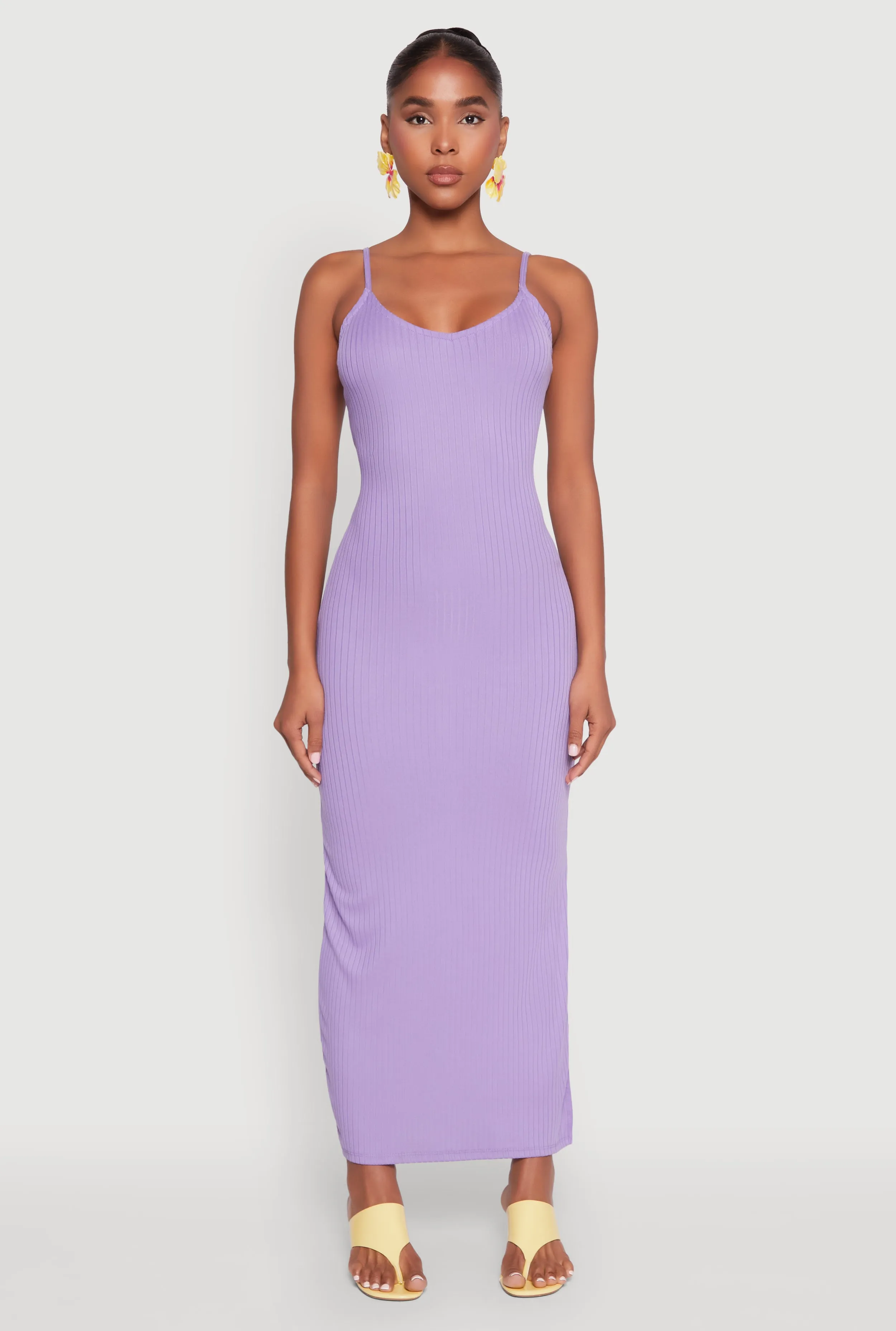 Side Slit V Neck Maxi Dress Grace Flow