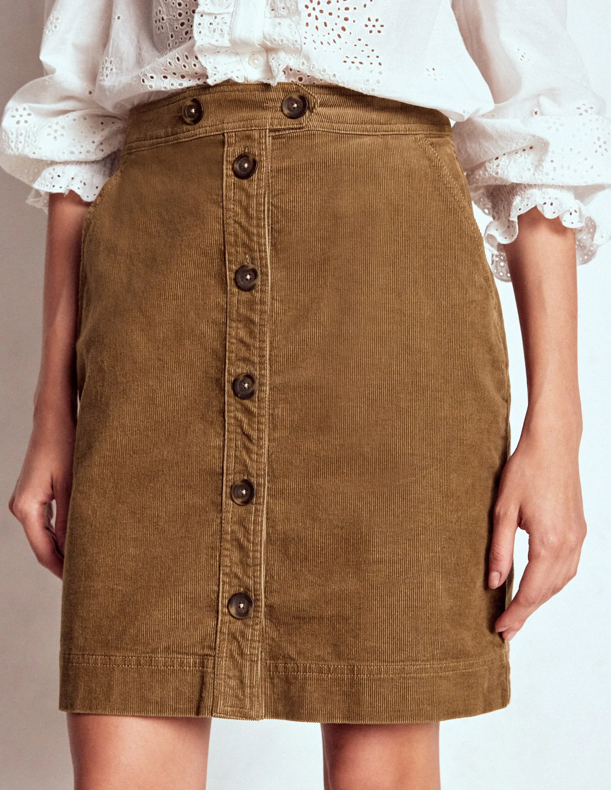 Cecelia Cord Skirt-Latte Soft Combo
