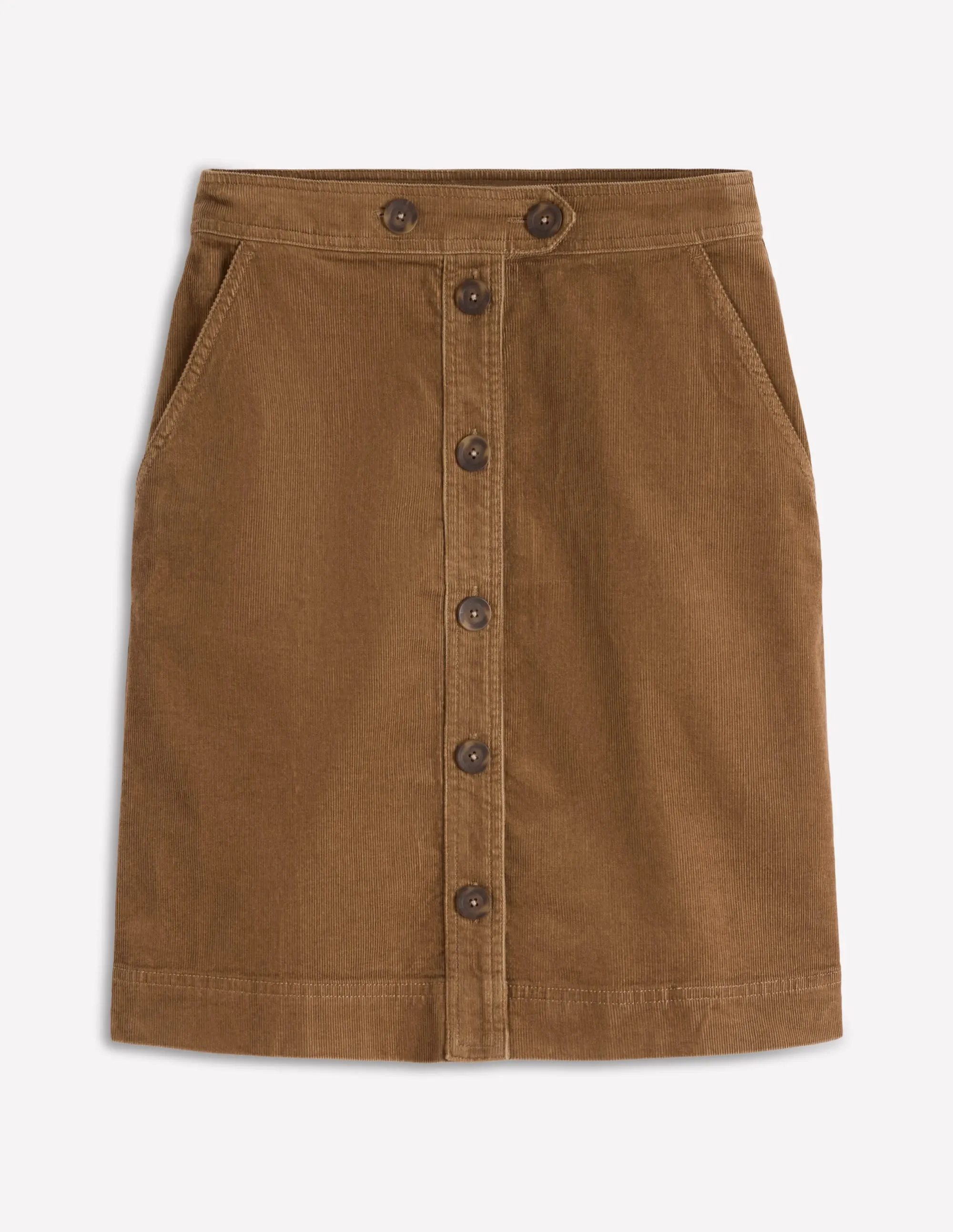 Signature Line Elasticized Hem Cecelia Cord Skirt-Latte