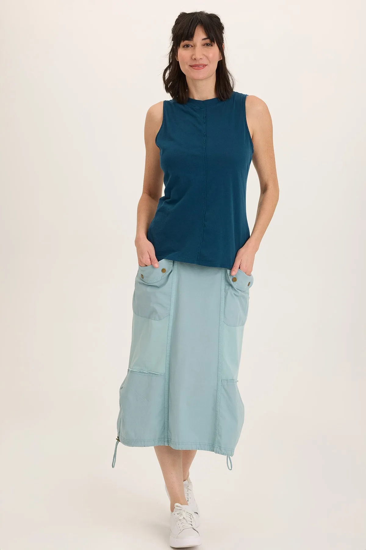 Marconi Cargo Cinch Bubble Hem Midi Skirt FourWayStretchClothing