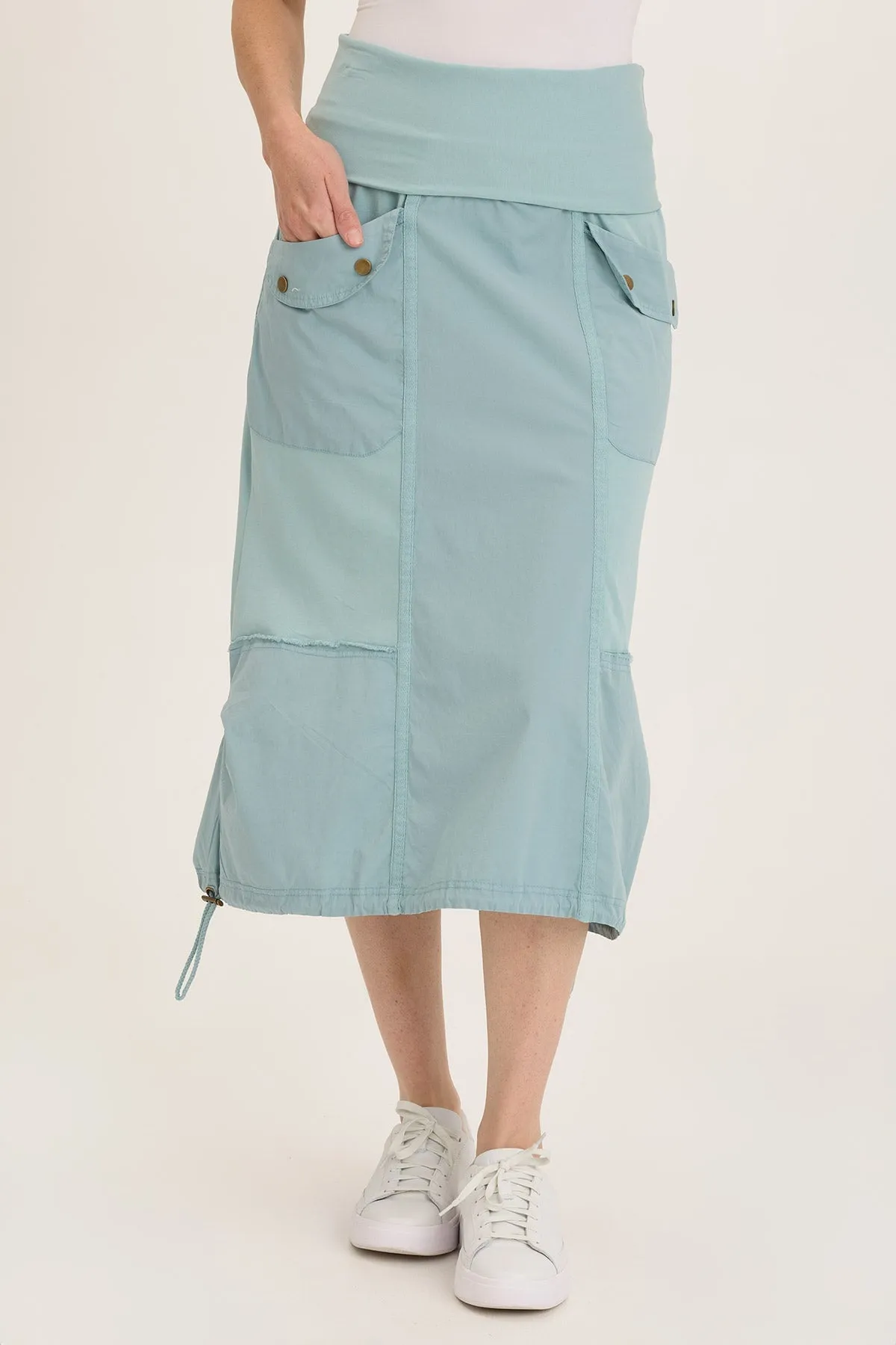 NonRestrictiveFit Marconi Cargo Cinch Bubble Hem Midi Skirt