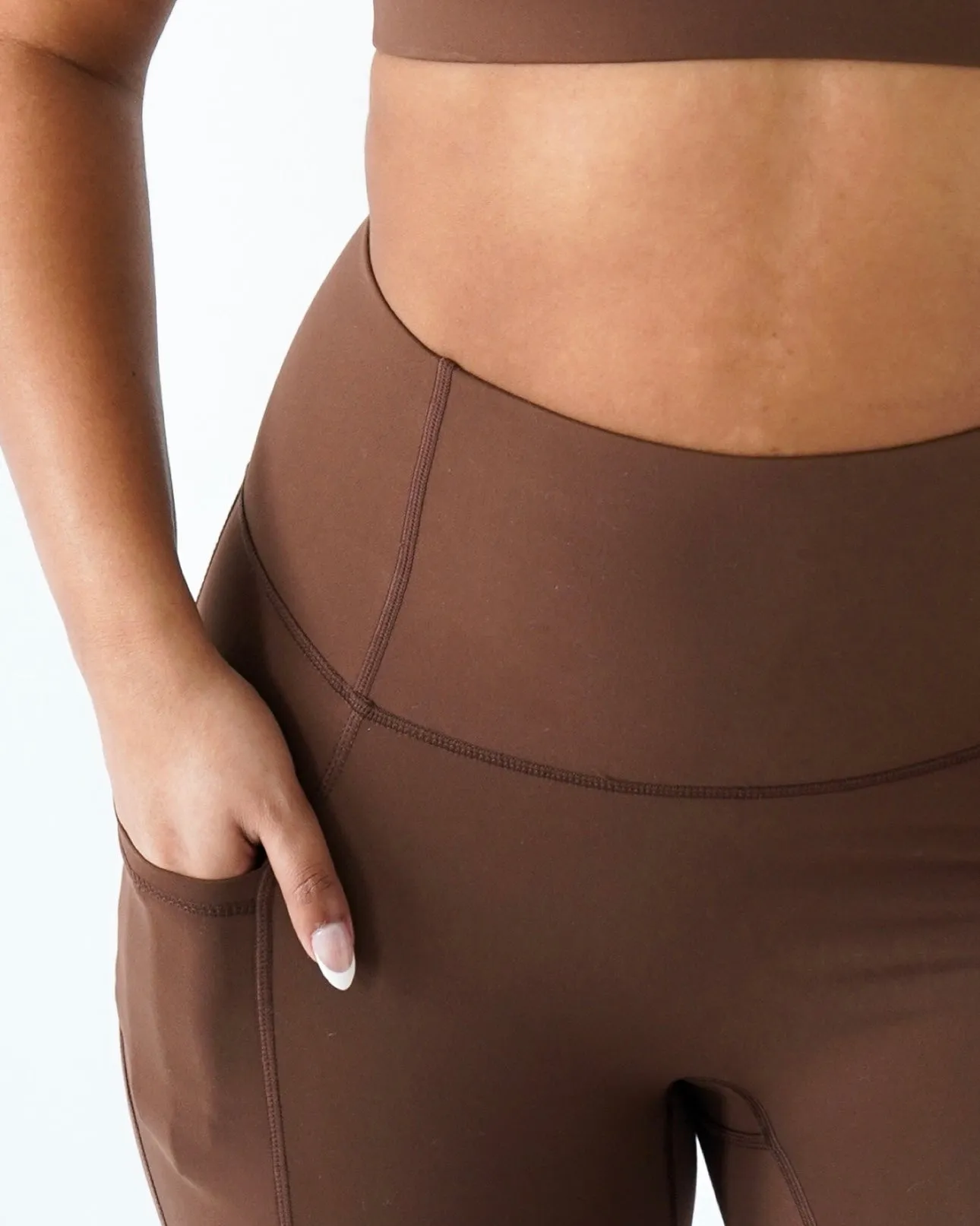 Minimal Design Performance Pocket Leggings - Clay