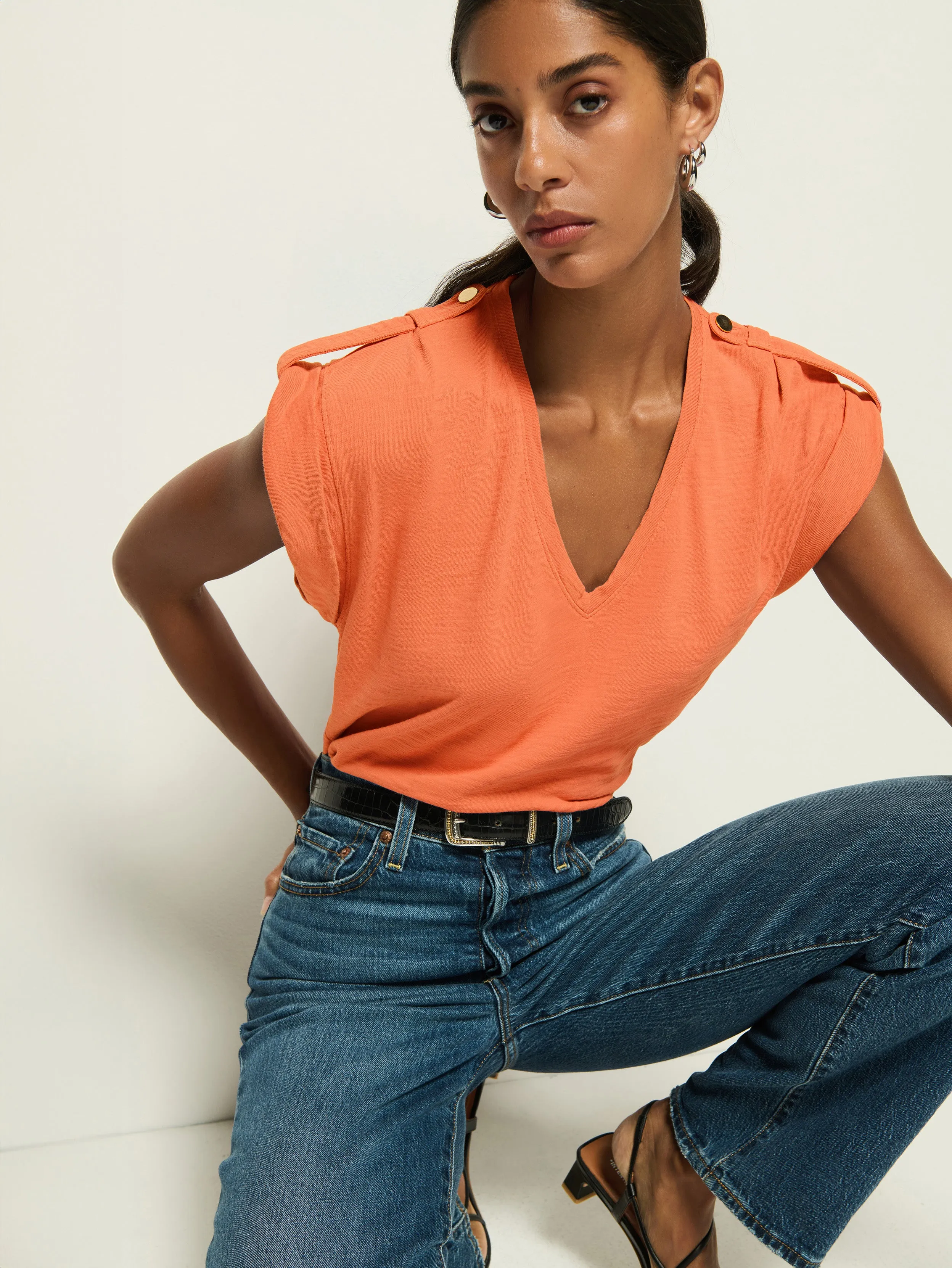 Cooper V-Neck Tank ZeroWaste Production Myth Glow