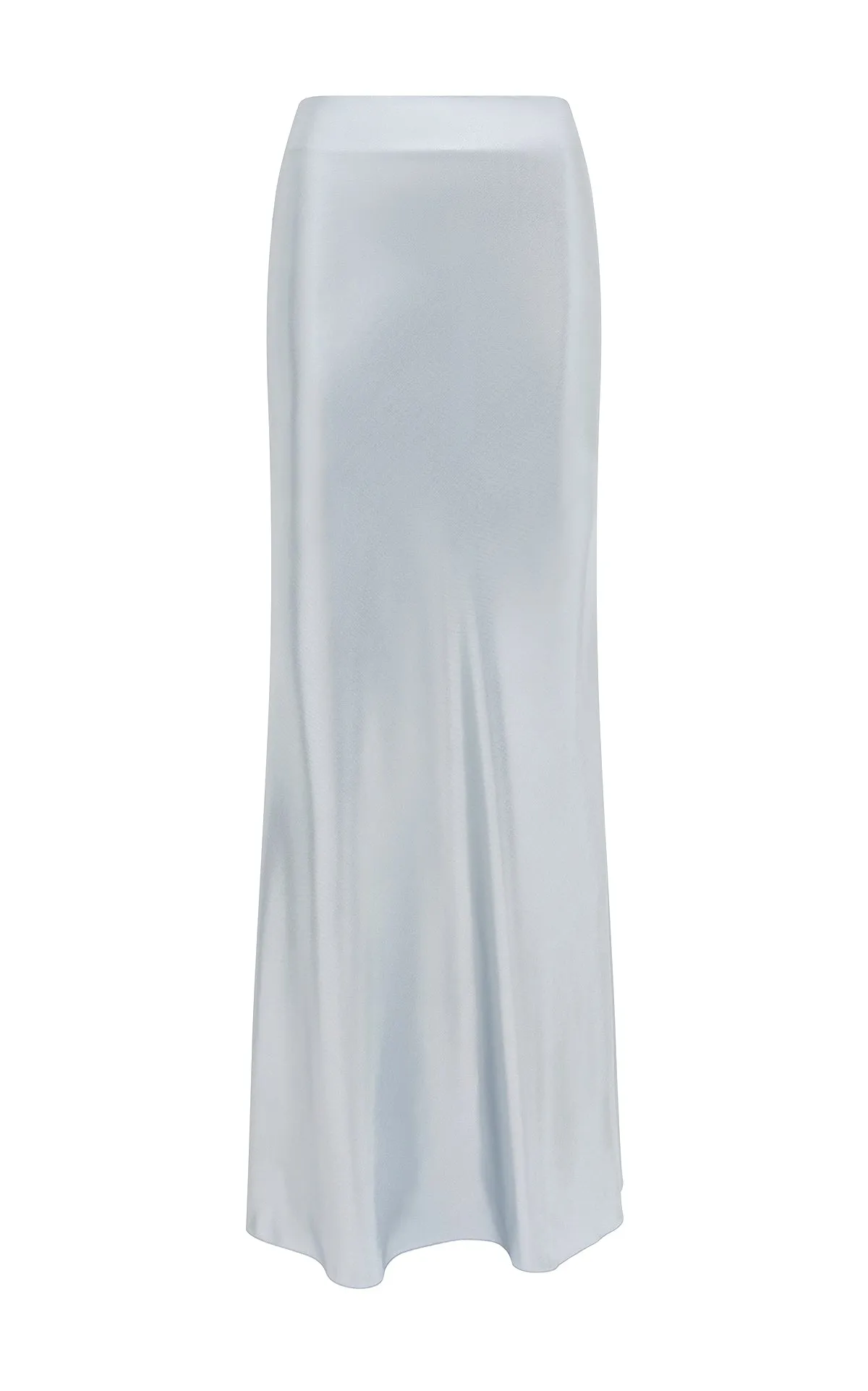 Pure Fit Fauna Bias Maxi Skirt in Silver Metallic Silk Twill