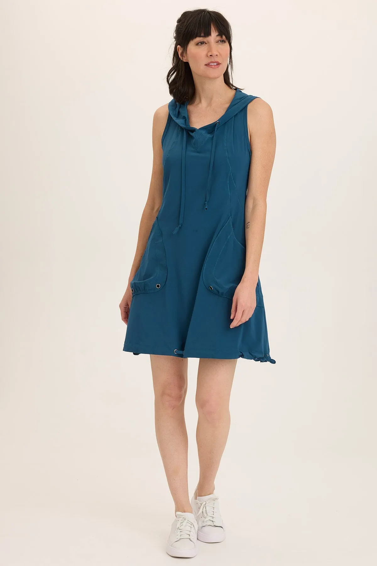 Sumi Active Whisper Stretch Hooded Cargo Mini Dress New Day Flash Look