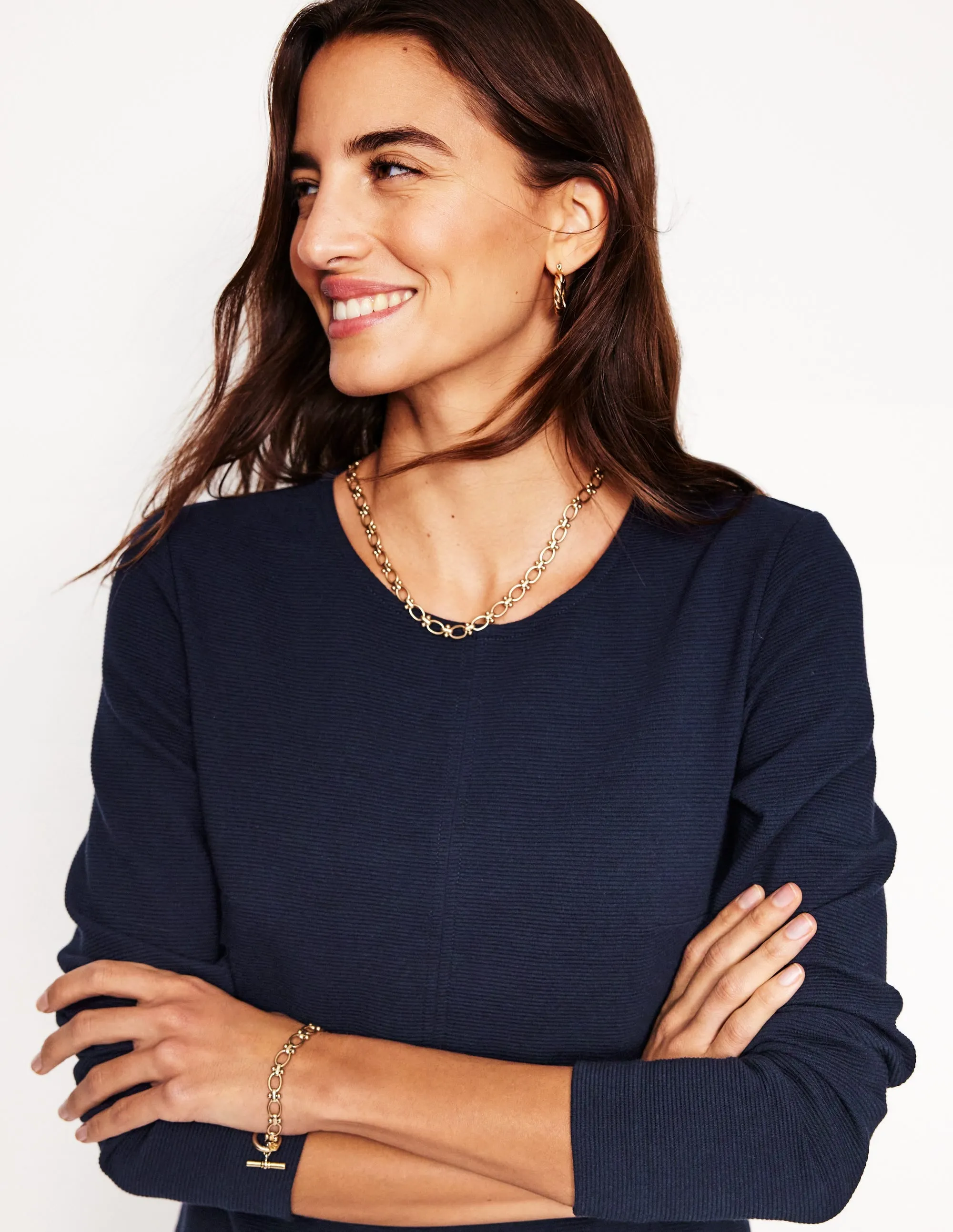 Cornelia Ottoman Dress-Navy Quick Scene
